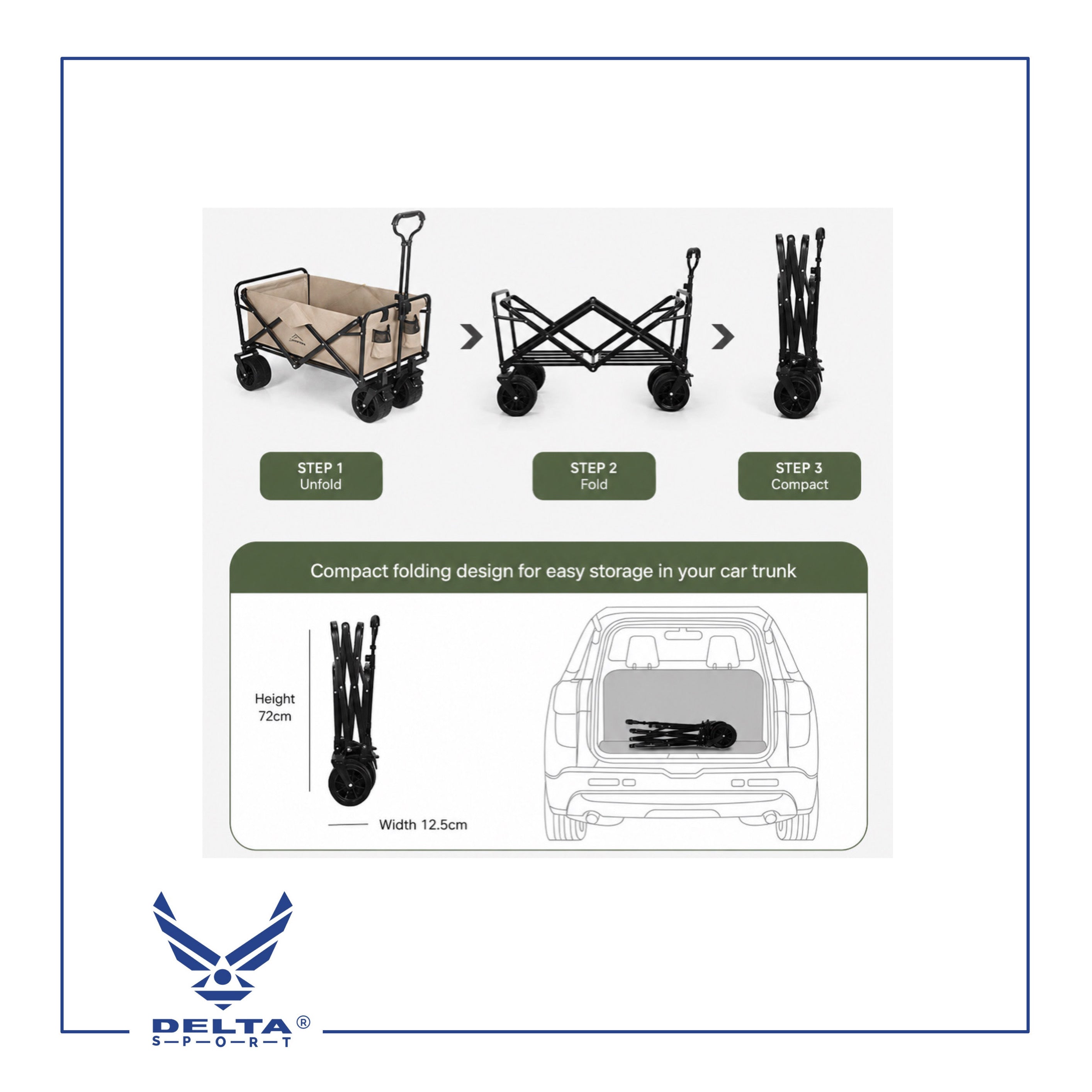 🔹DAOSHEN Heavy-Duty Foldable Wagon.