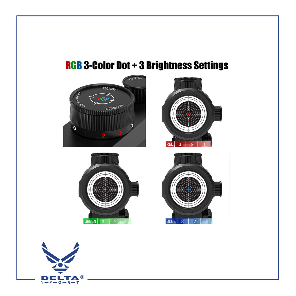 🔹UUQ Tactical 1x30mm Reflex Green/Red/Blue 3 MOA Dot Sight.