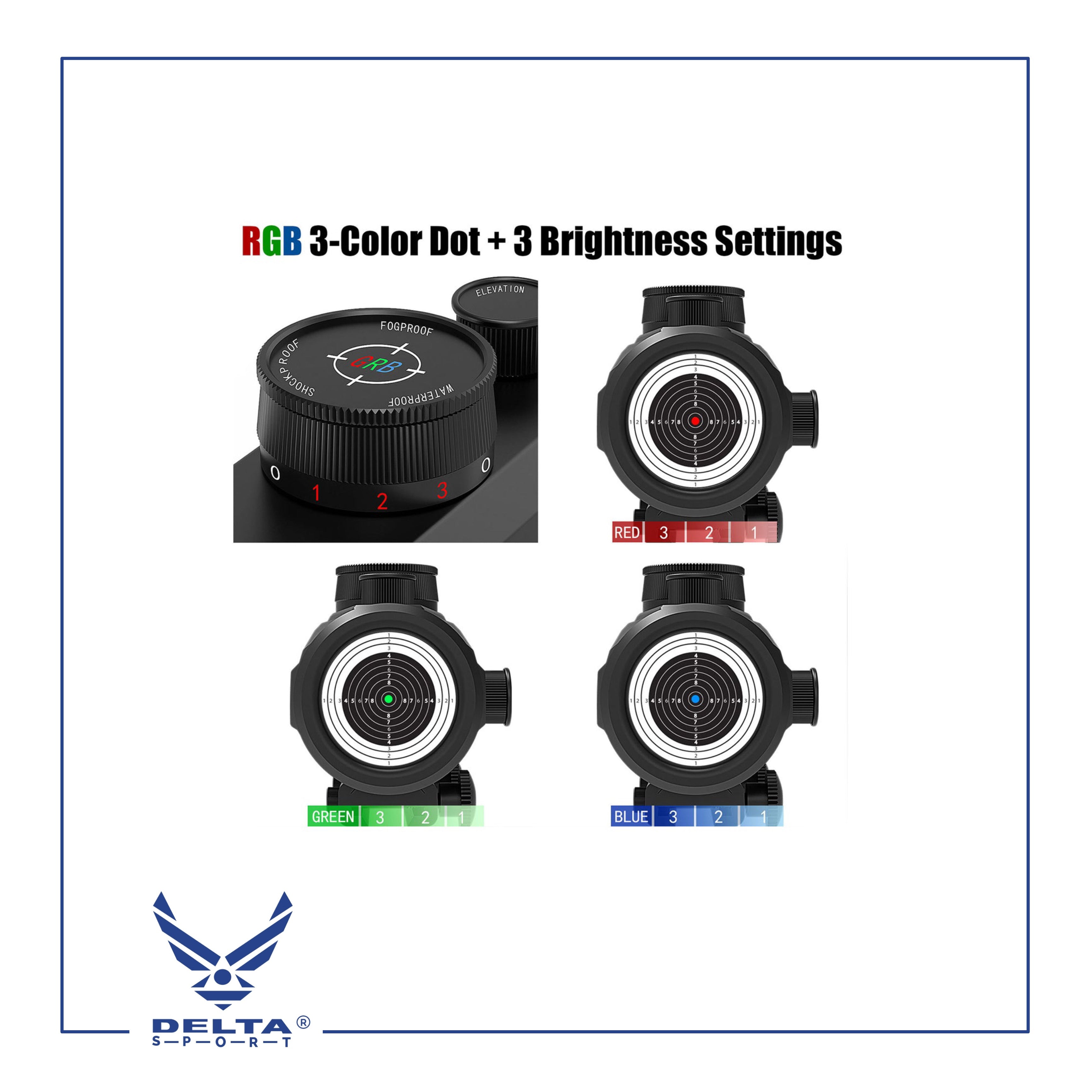 🔹UUQ Tactical 1x30mm Reflex Green/Red/Blue 3 MOA Dot Sight.