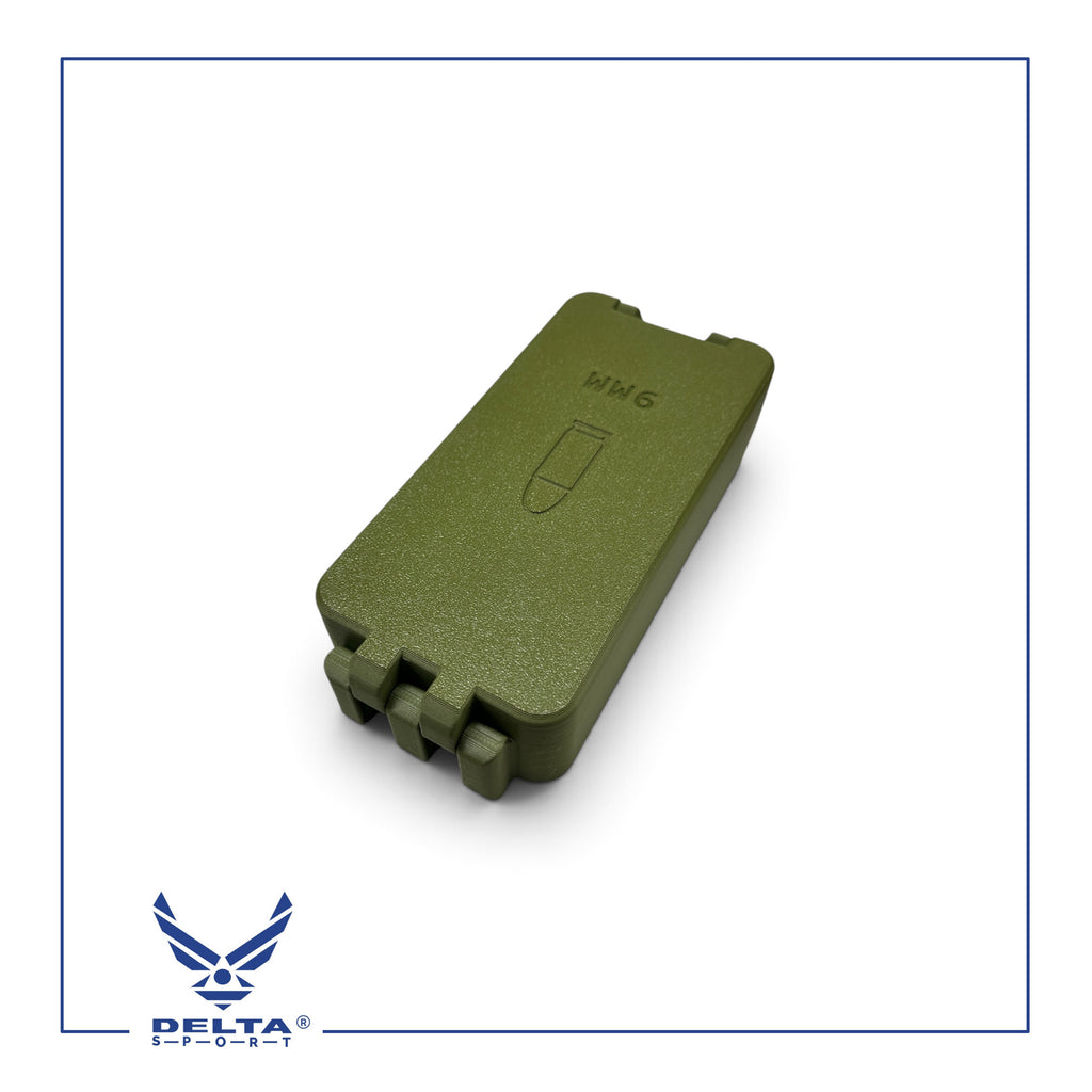 🔹DELTASPORT® 9MM Ammo Storage Case – 50 Rounds.