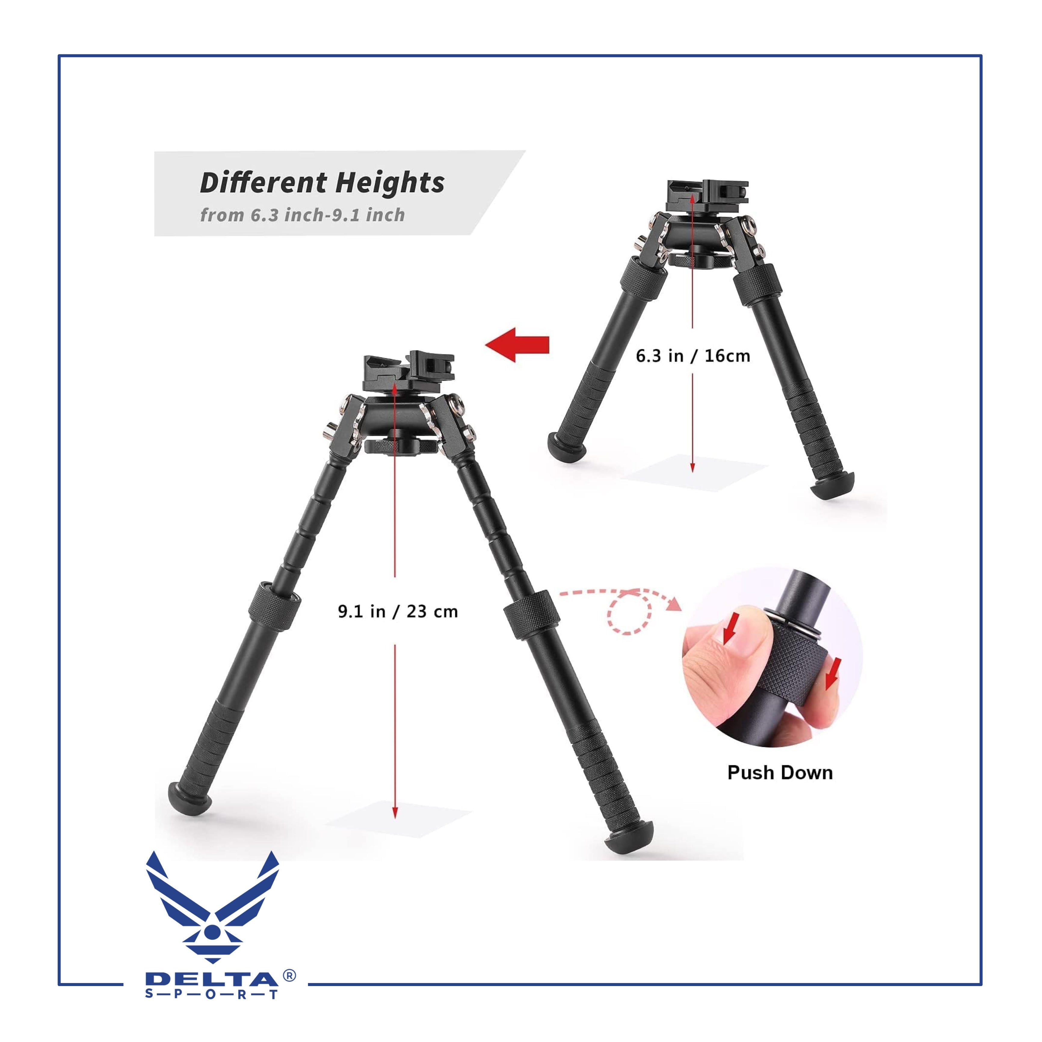 🔹Adjustable Tactical Bipod Picatinny Rail.