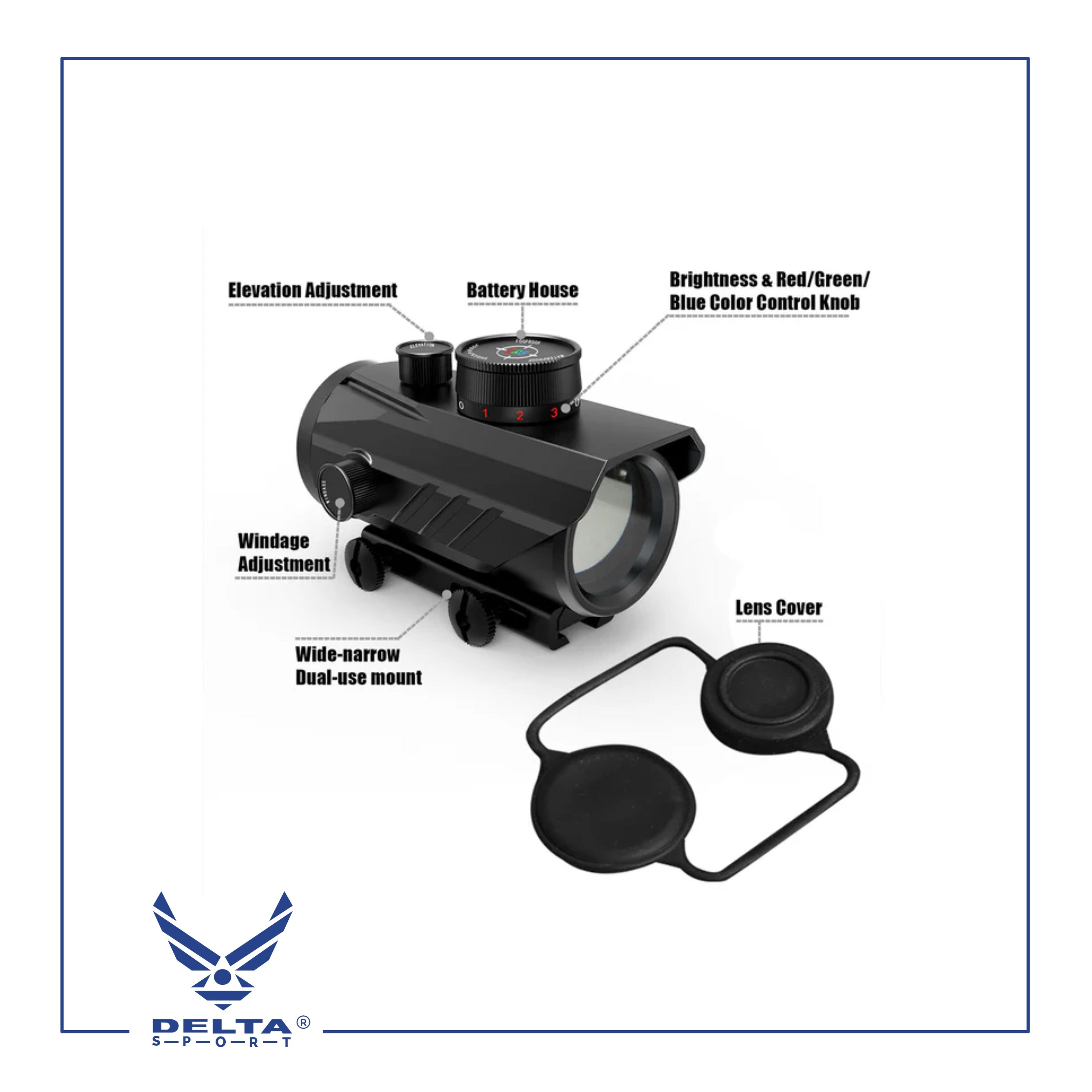 🔹UUQ Tactical 1x30mm Reflex Green/Red/Blue 3 MOA Dot Sight.