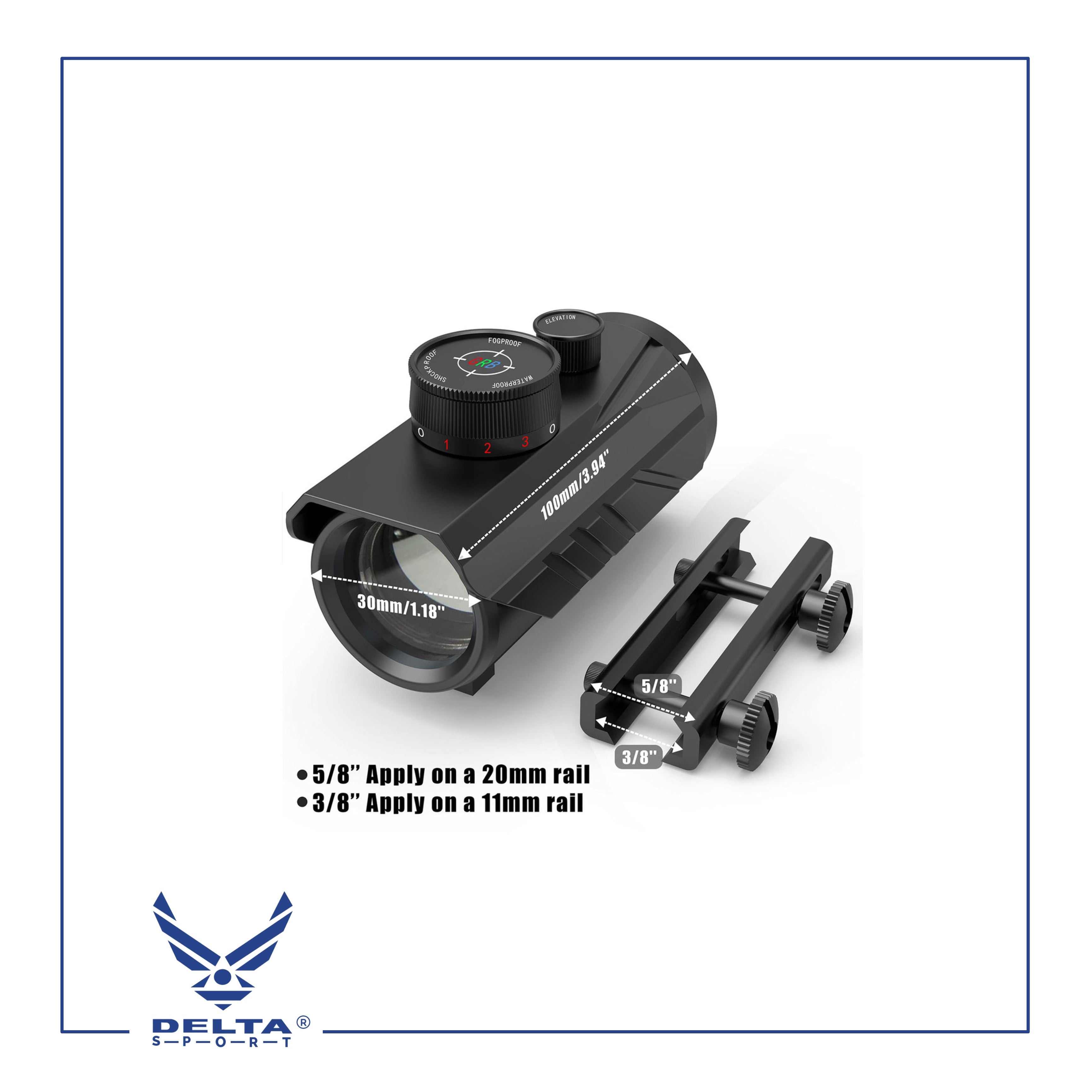 🔹UUQ Tactical 1x30mm Reflex Green/Red/Blue 3 MOA Dot Sight.