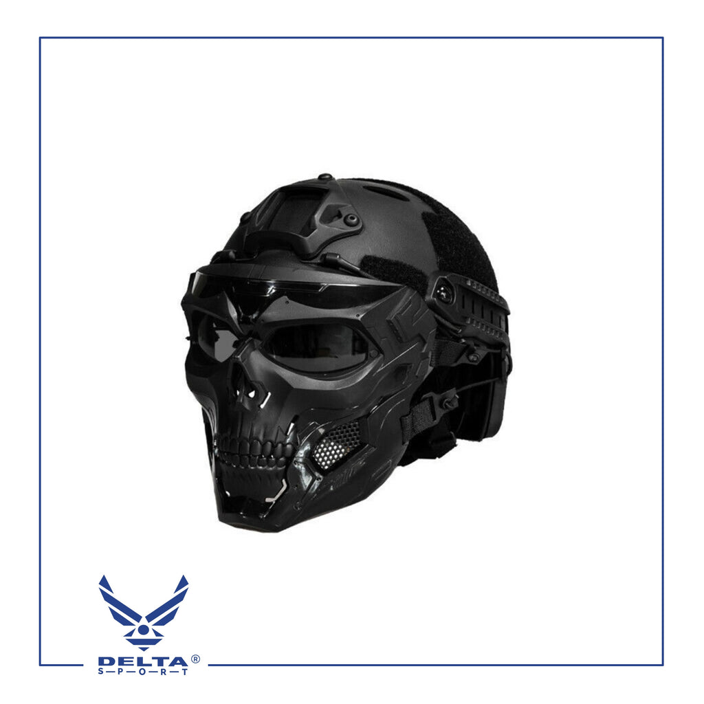 🔹Skull Messenger Airsoft Mask with Goggles Full Face.