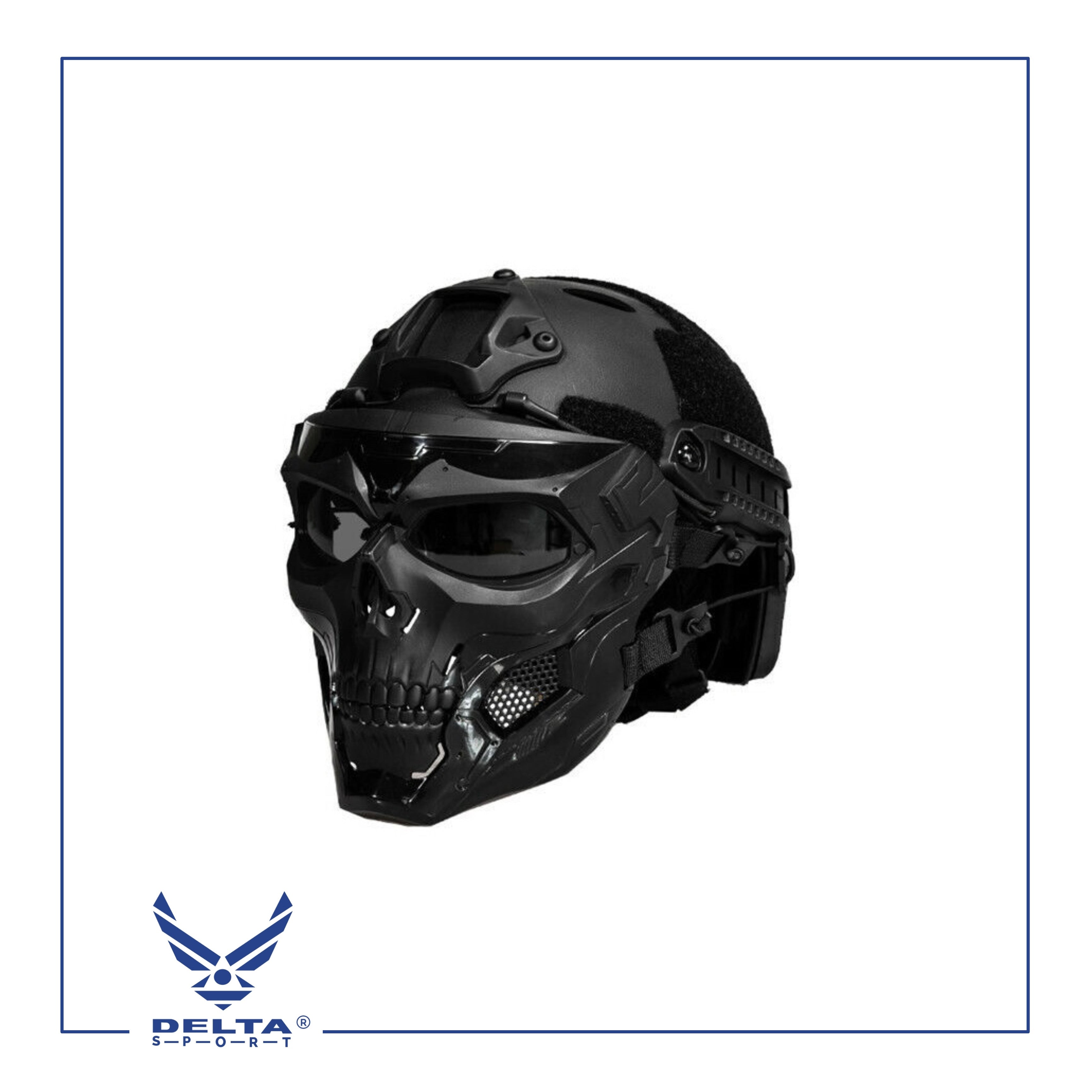 🔹Skull Messenger Airsoft Mask with Goggles Full Face.