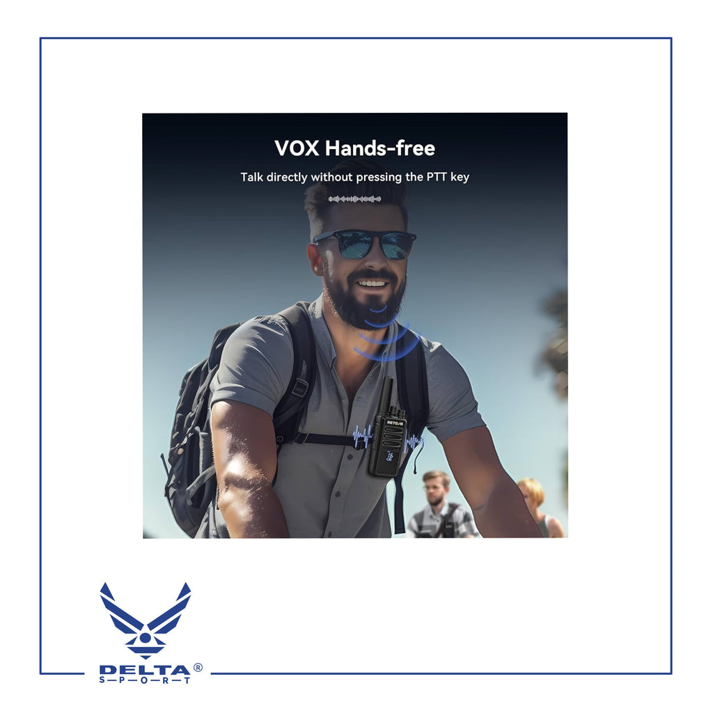 🔹Retevis RT68 / 5W Rechargeable Portable 2-Way walkie-talkies with Earpiece Kit.