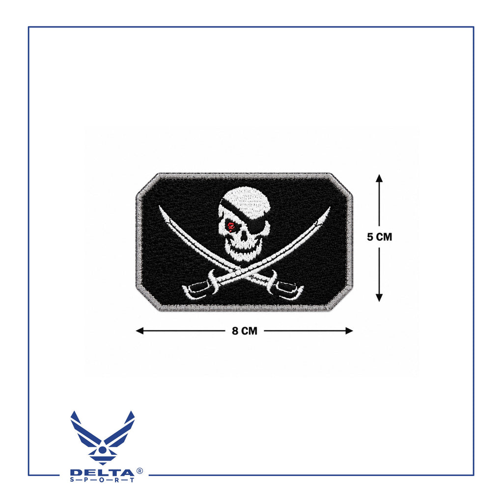 🔹Pirate Skull Velcro Patch – 8 × 5 CM.