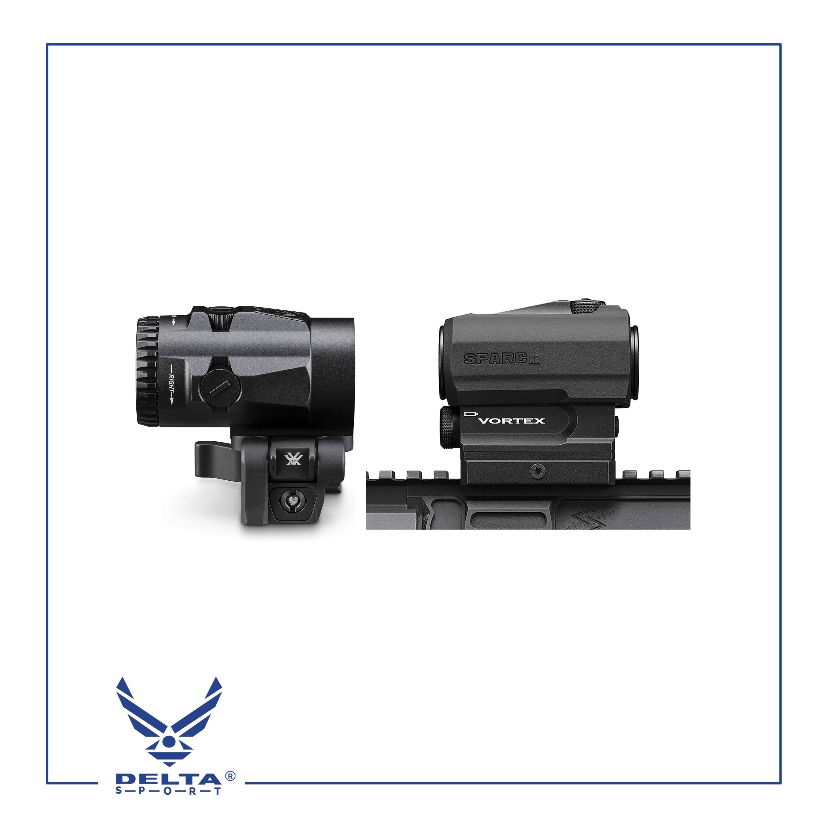 🔹Vortex SPARC Red Dot Sight (2MOA) with Microx Magnifier 3X.