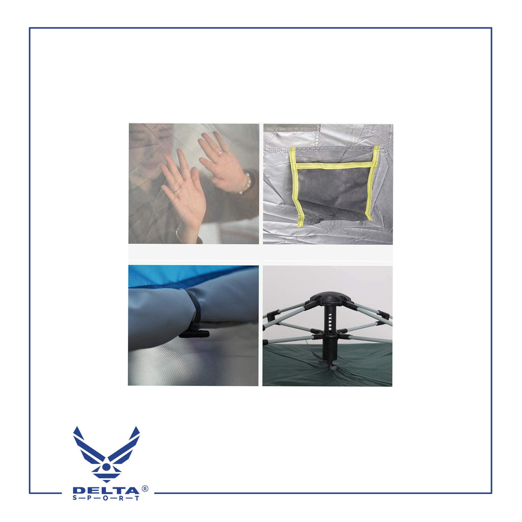 🔹Fully Automatic Setup Tent for 2–3 Persons with 3 Windows.