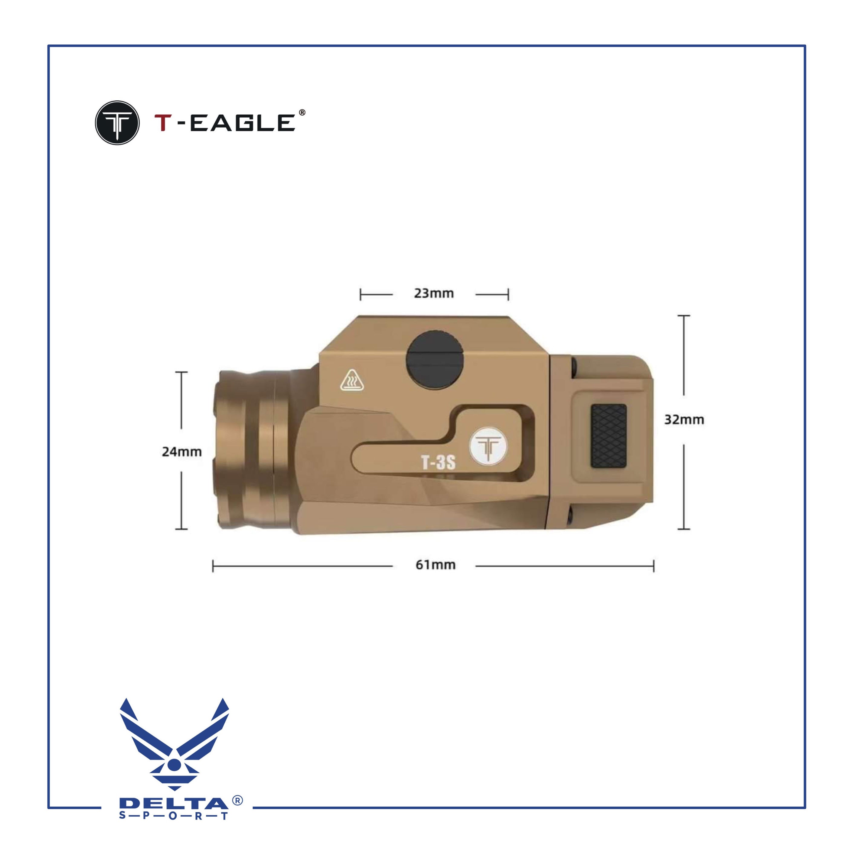 🔹T-Eagle flashlight T-3S-Tan.