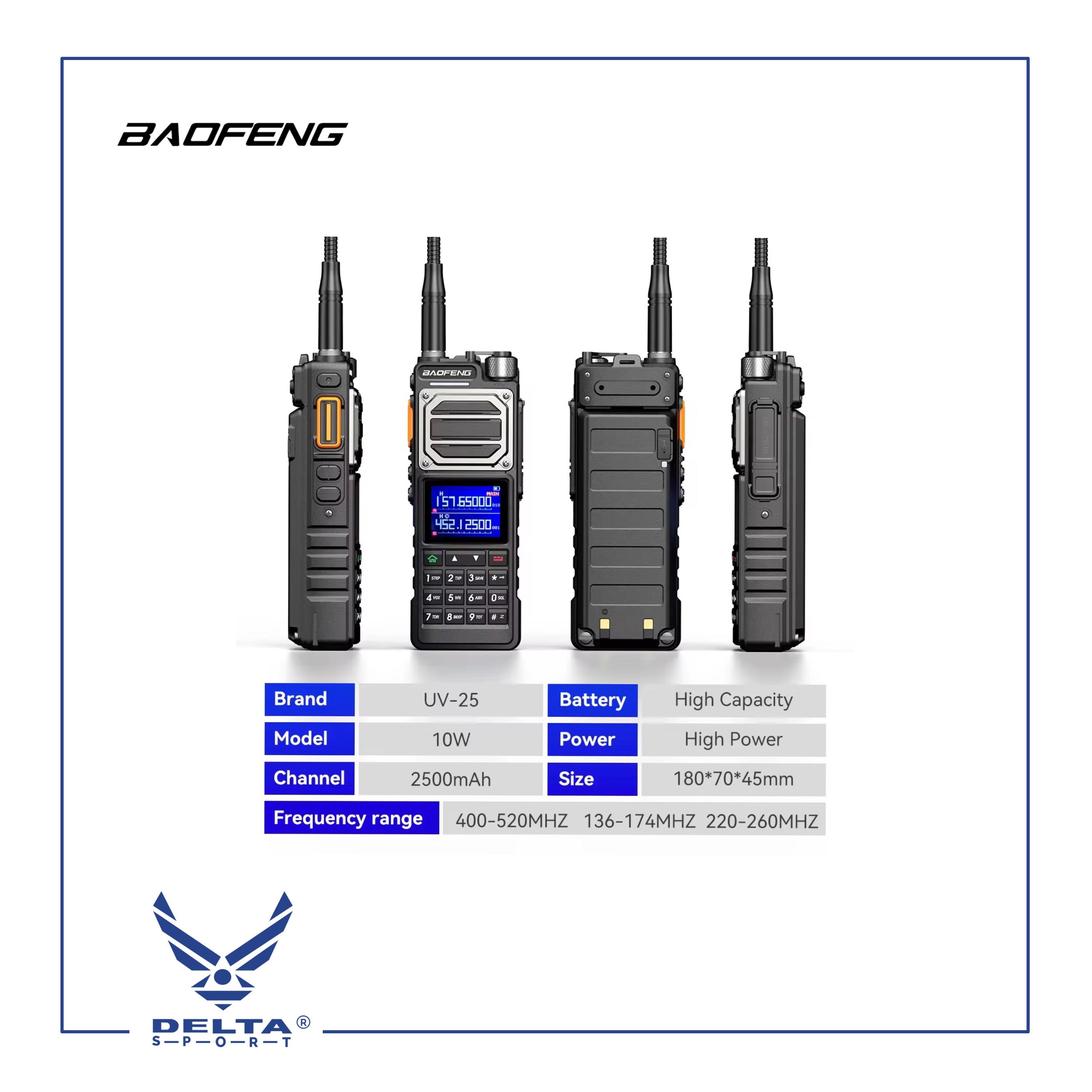 🔹BAOFENG UV-25 Pro Max 10W.
