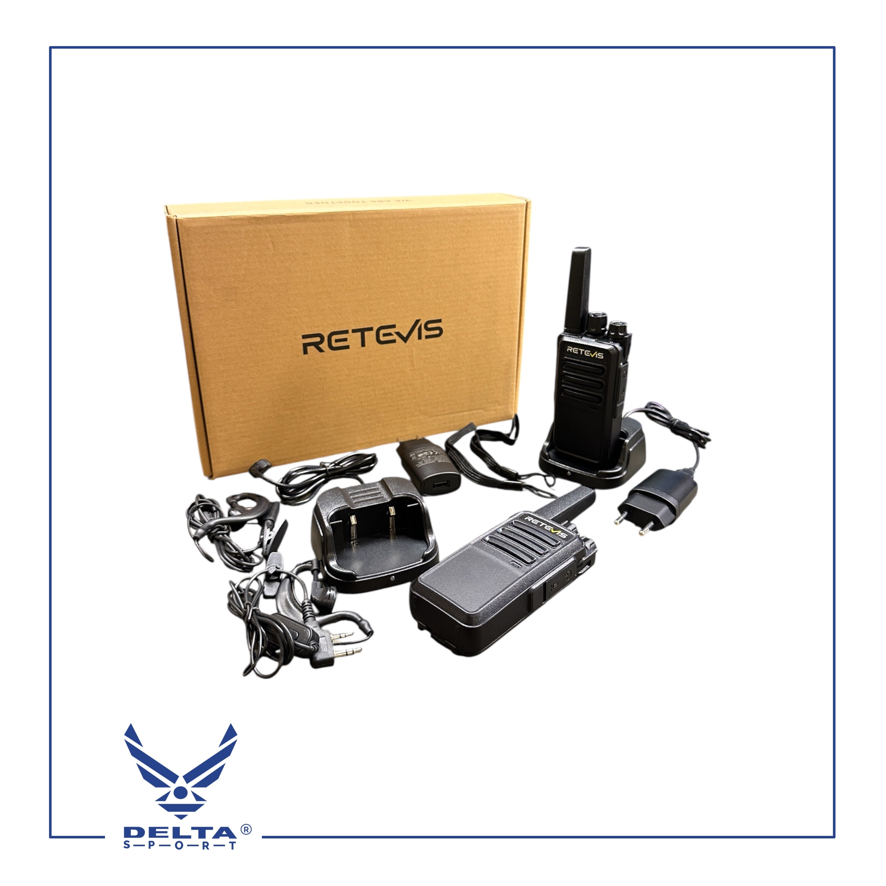 🔹Retevis RT68 / 5W Rechargeable Portable 2-Way walkie-talkies with Earpiece Kit.