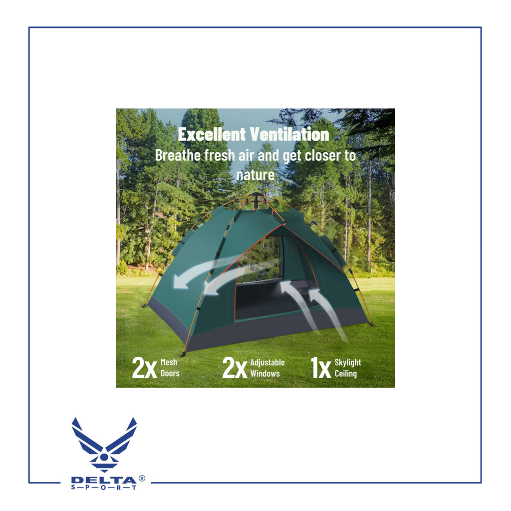 🔹Double-layer Fully Automatic Tent for 2 to 3 Persons.