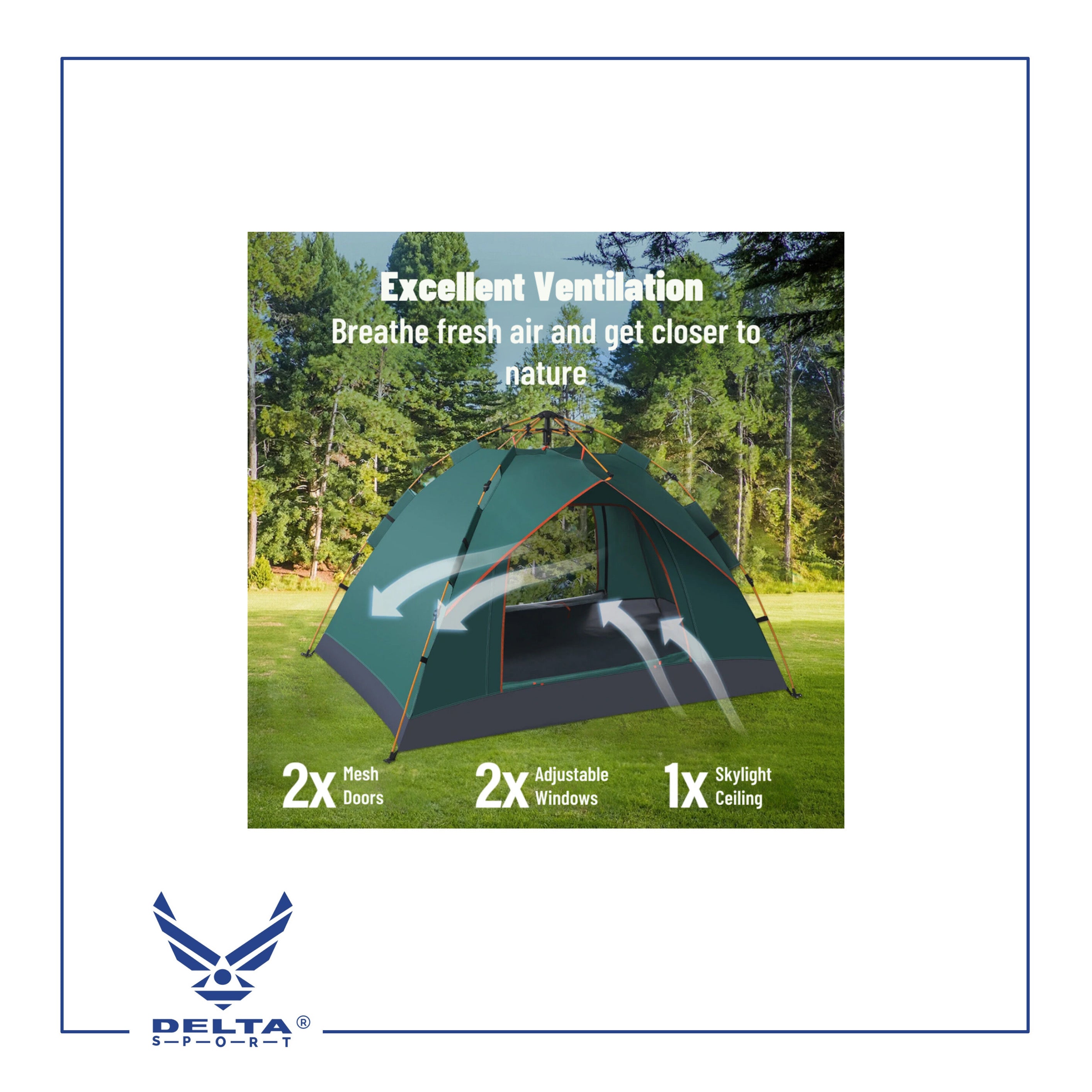 🔹Double-layer Fully Automatic Tent for 2 to 3 Persons.
