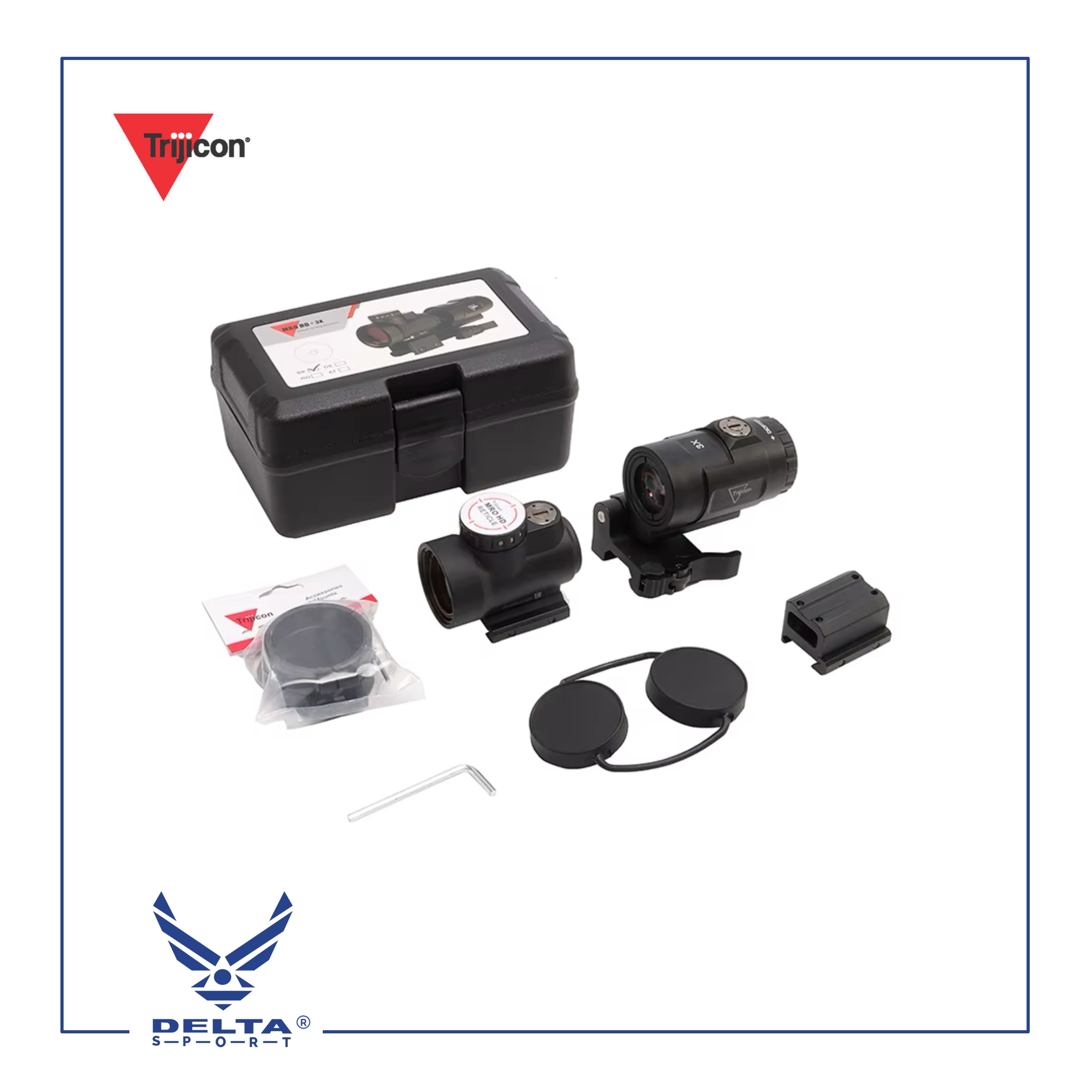 🔹Trijicon MRO HD Tactical Red Dot Combo Sight Scope 3x Magnifier.