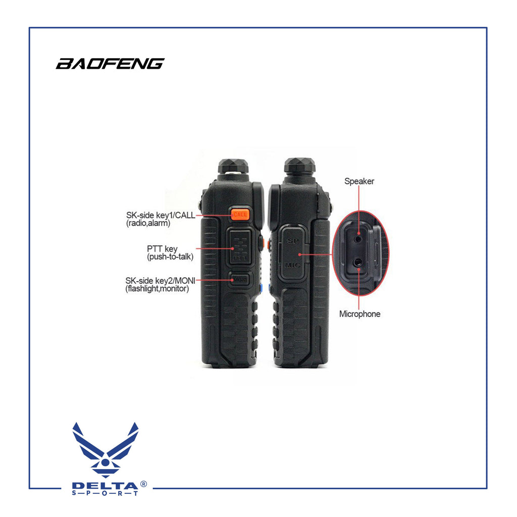 🔹BAOFENG UV-5R (BF113) 8W VHF UHF Dual-Band Walkie Talkies.