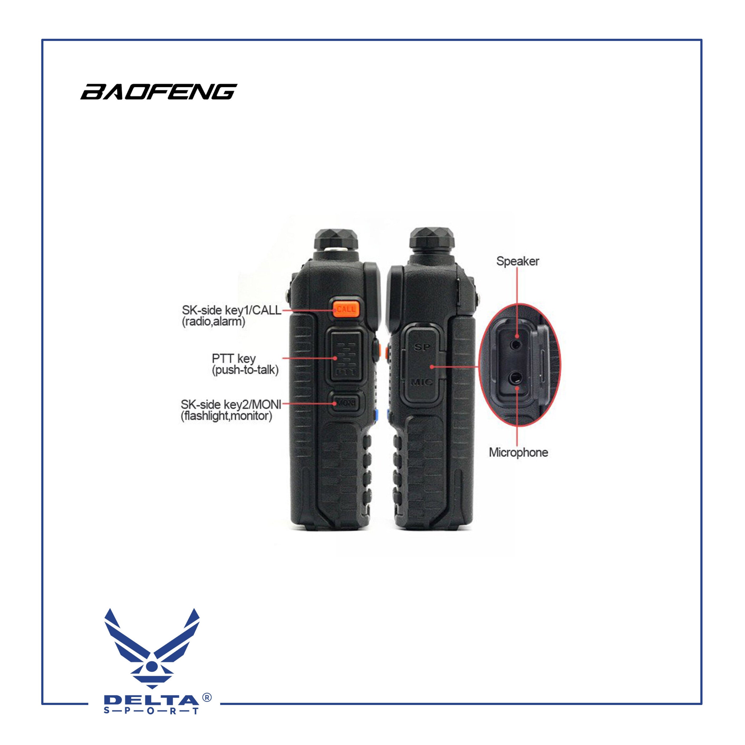 🔹BAOFENG UV-5R (BF113) 8W VHF UHF Dual-Band Walkie Talkies.