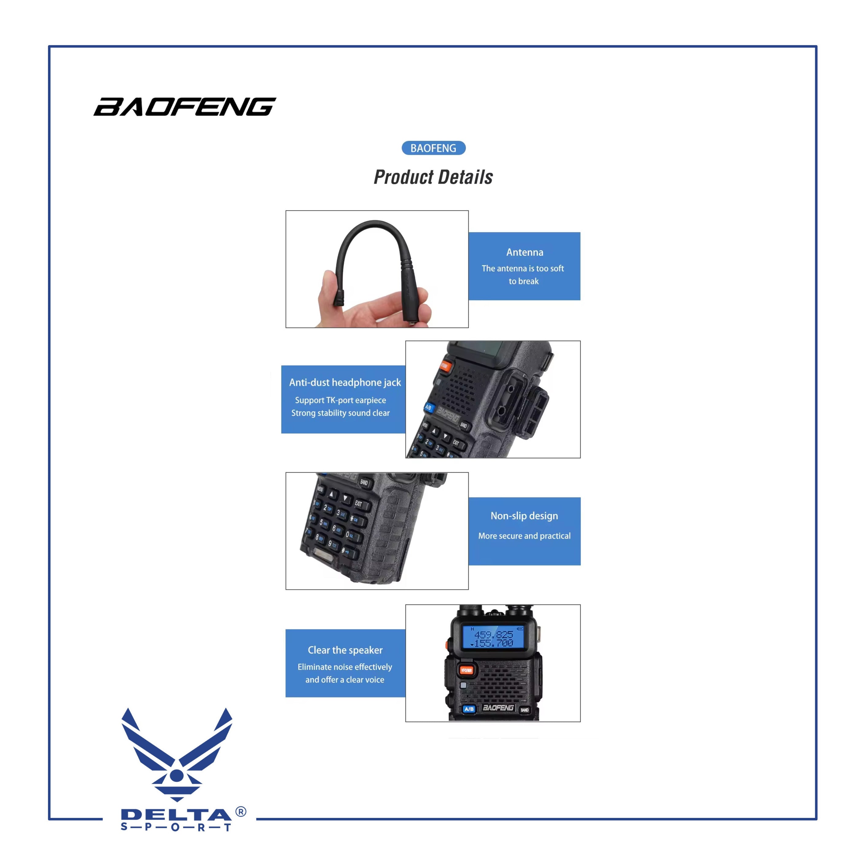 🔹BAOFENG UV-5R (BF113) 8W VHF UHF Dual-Band Walkie Talkies.