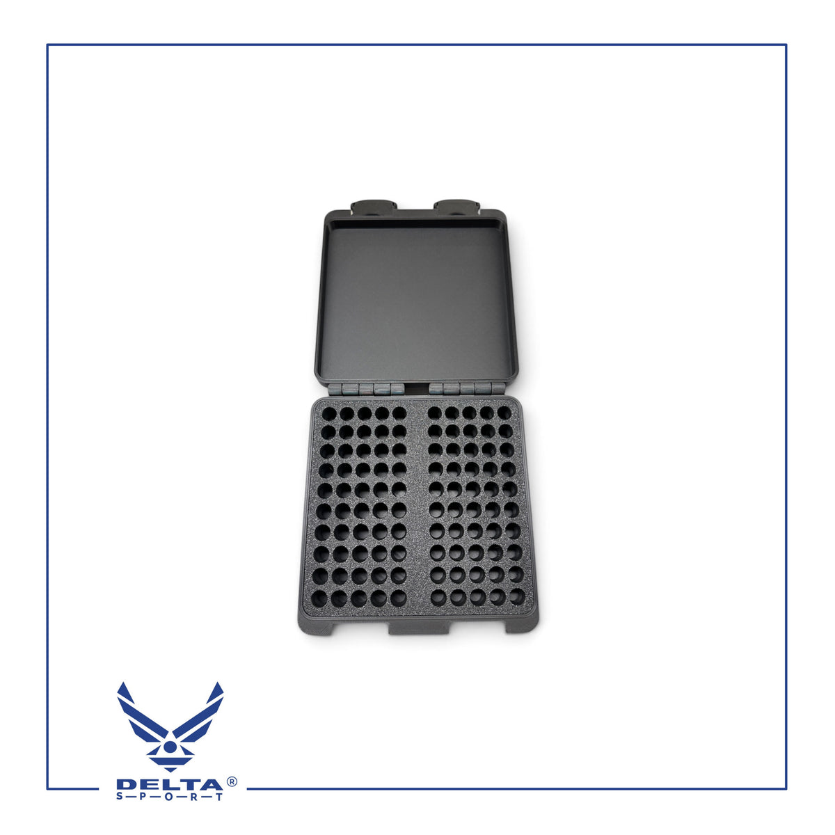 🔹DELTASPORT® 9MM Ammo Storage Case – 100 Rounds.