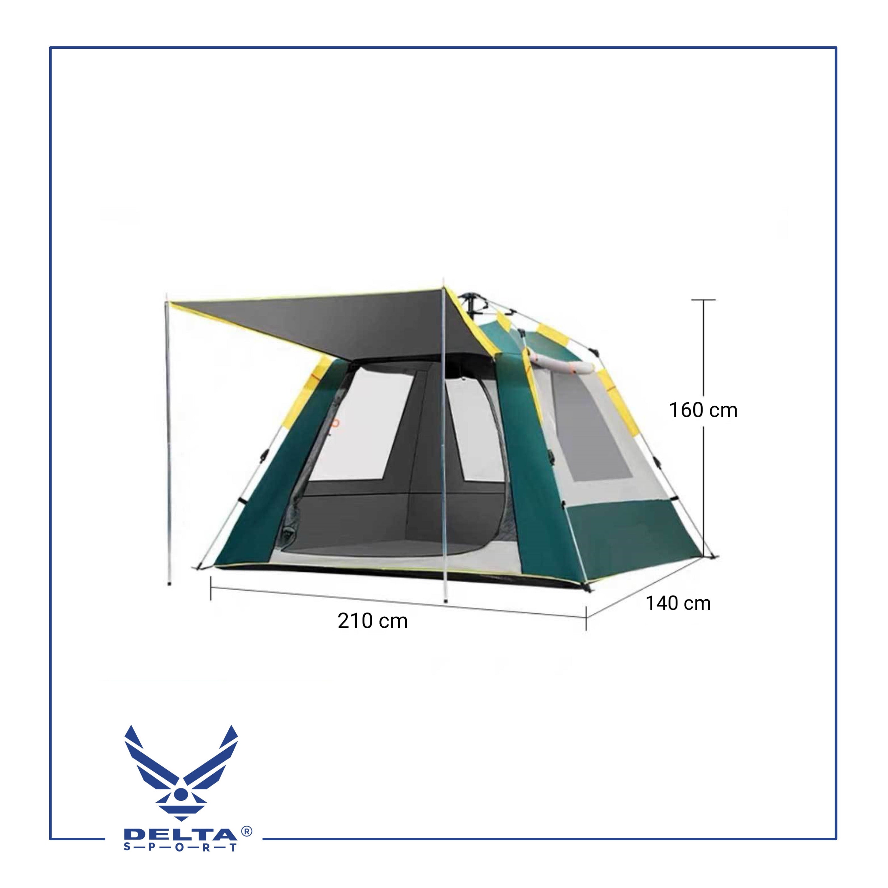 🔹Fully Automatic Setup Tent for 2–3 Persons with 3 Windows.