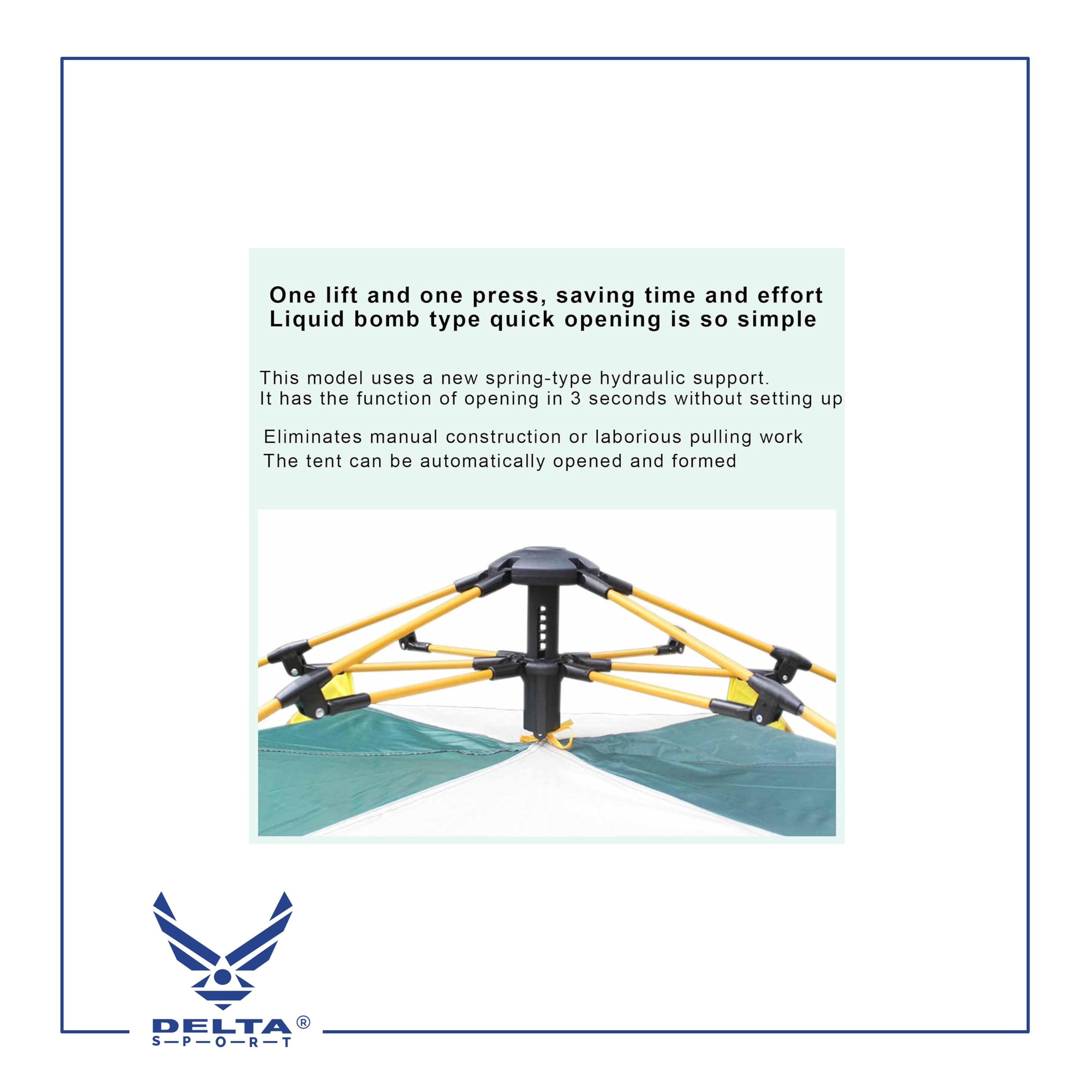 🔹Four-Sided Tent 3-4 person High Quality Fully Automatic Double Layer Thick Rainproof Camping.