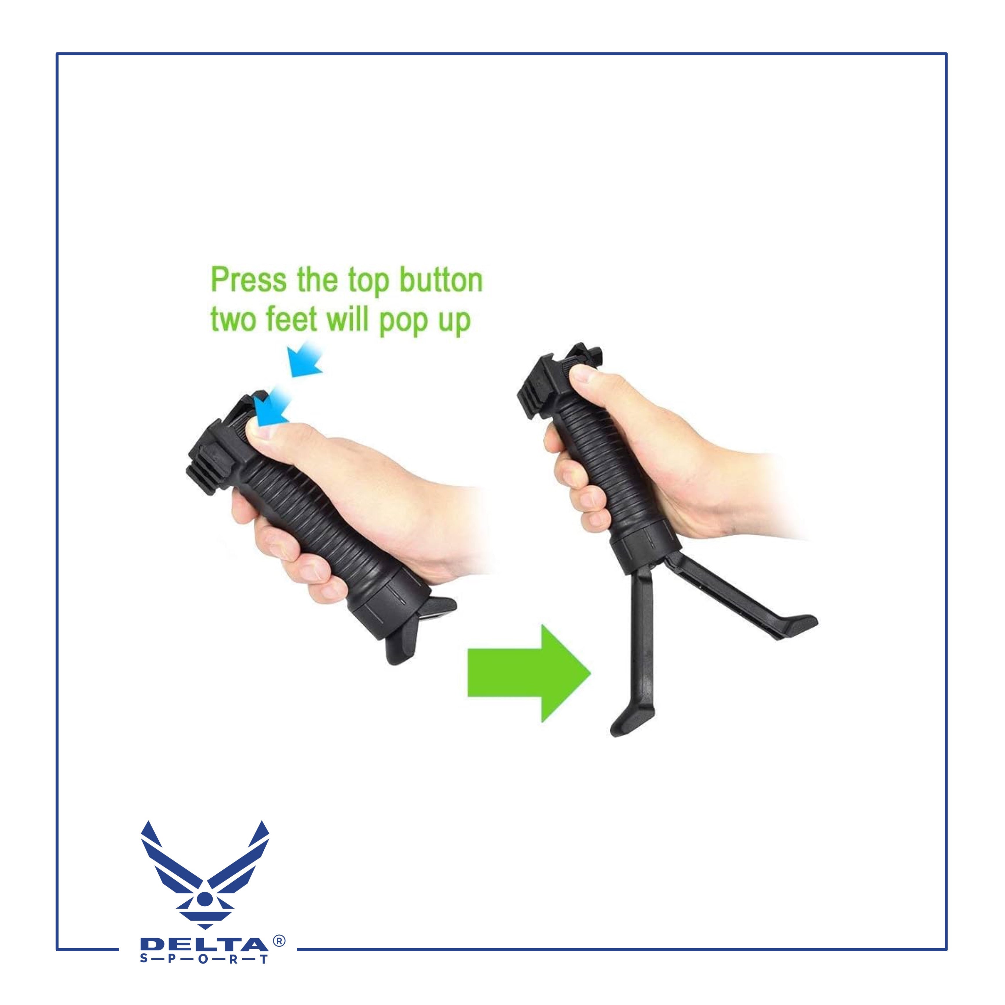 🔹Tactical Retractable Bipod Grip.