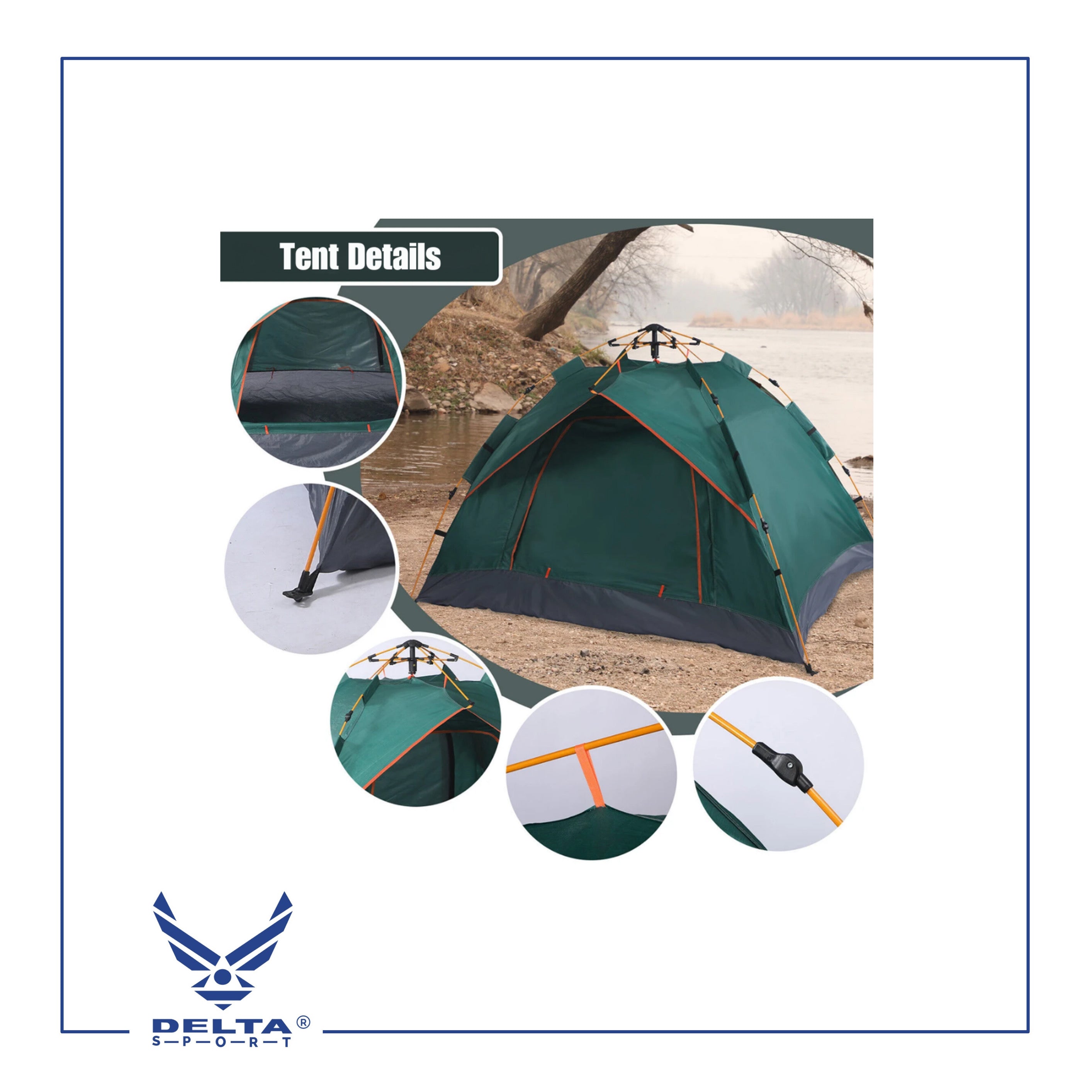 🔹Double-layer Fully Automatic Tent for 2 to 3 Persons.