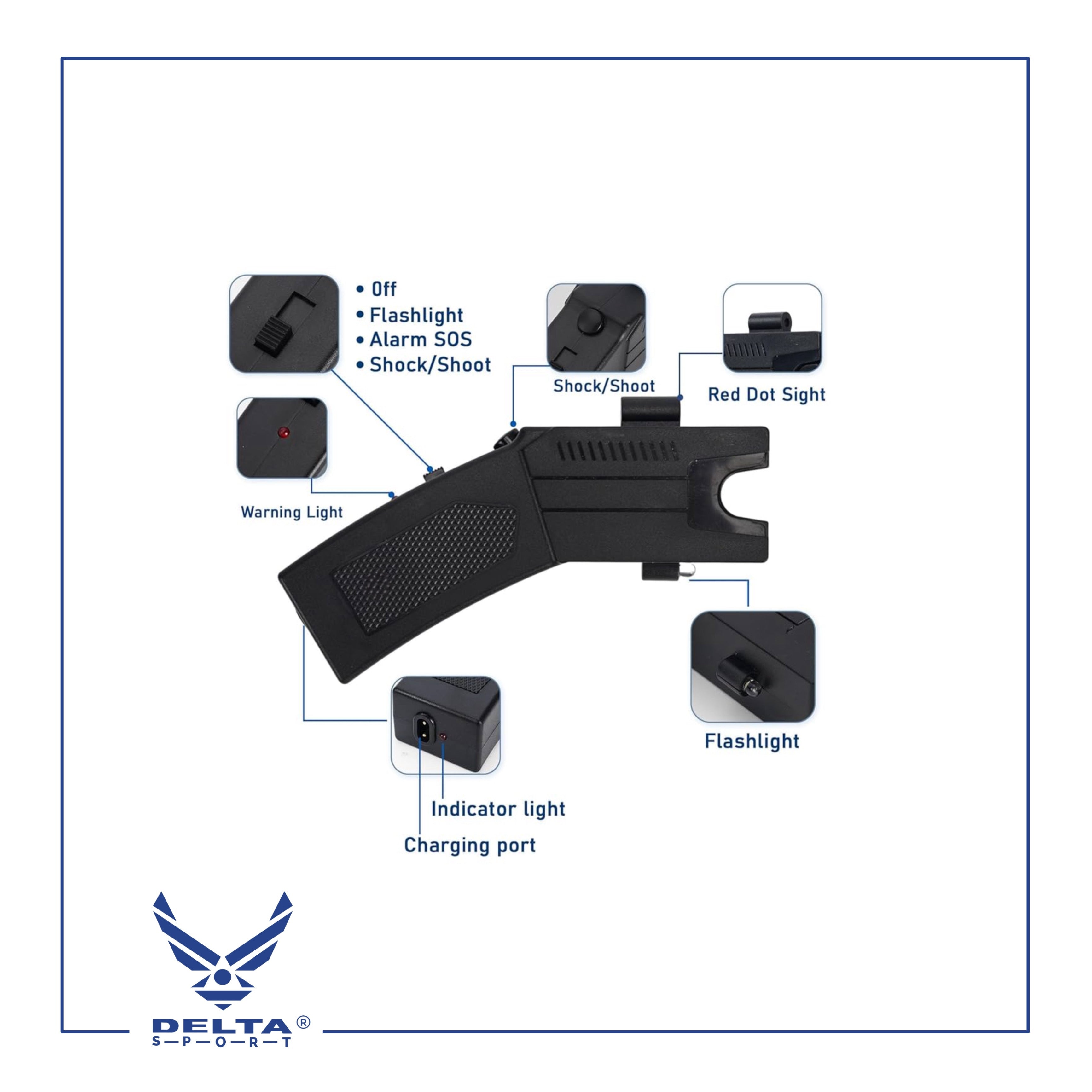 🔹Heavy Duty Stun Gun - Safety Remote Electric Shock Stun Gun For Self Detense.