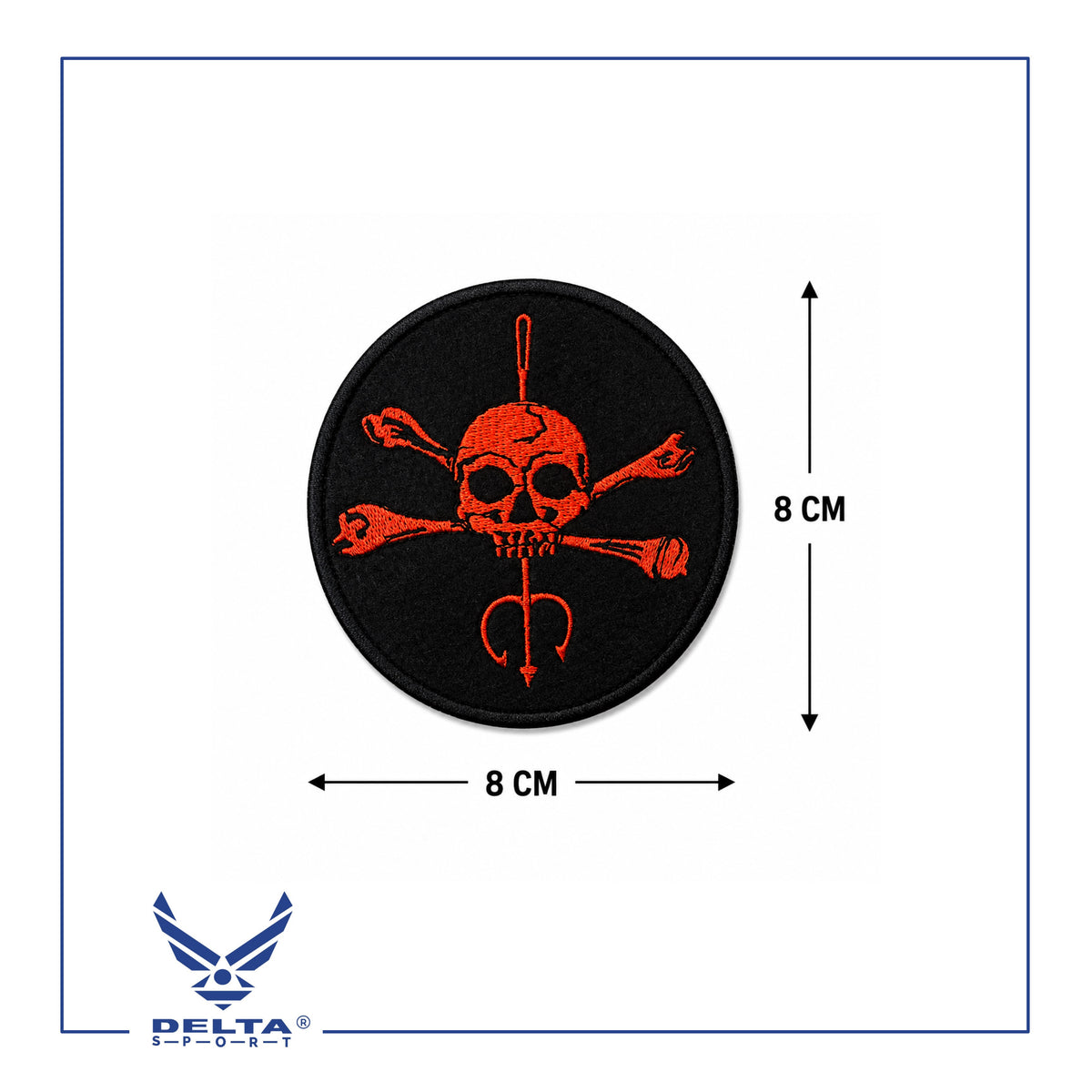 🔹Skull & Crossbones Tactical Velcro Patch — 8 × 8 CM.