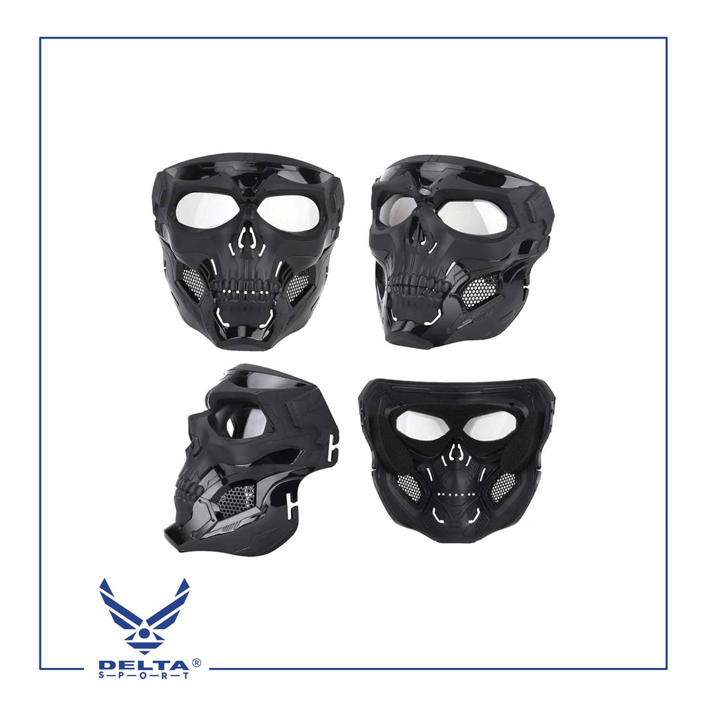 🔹Skull Messenger Airsoft Mask with Goggles Full Face.