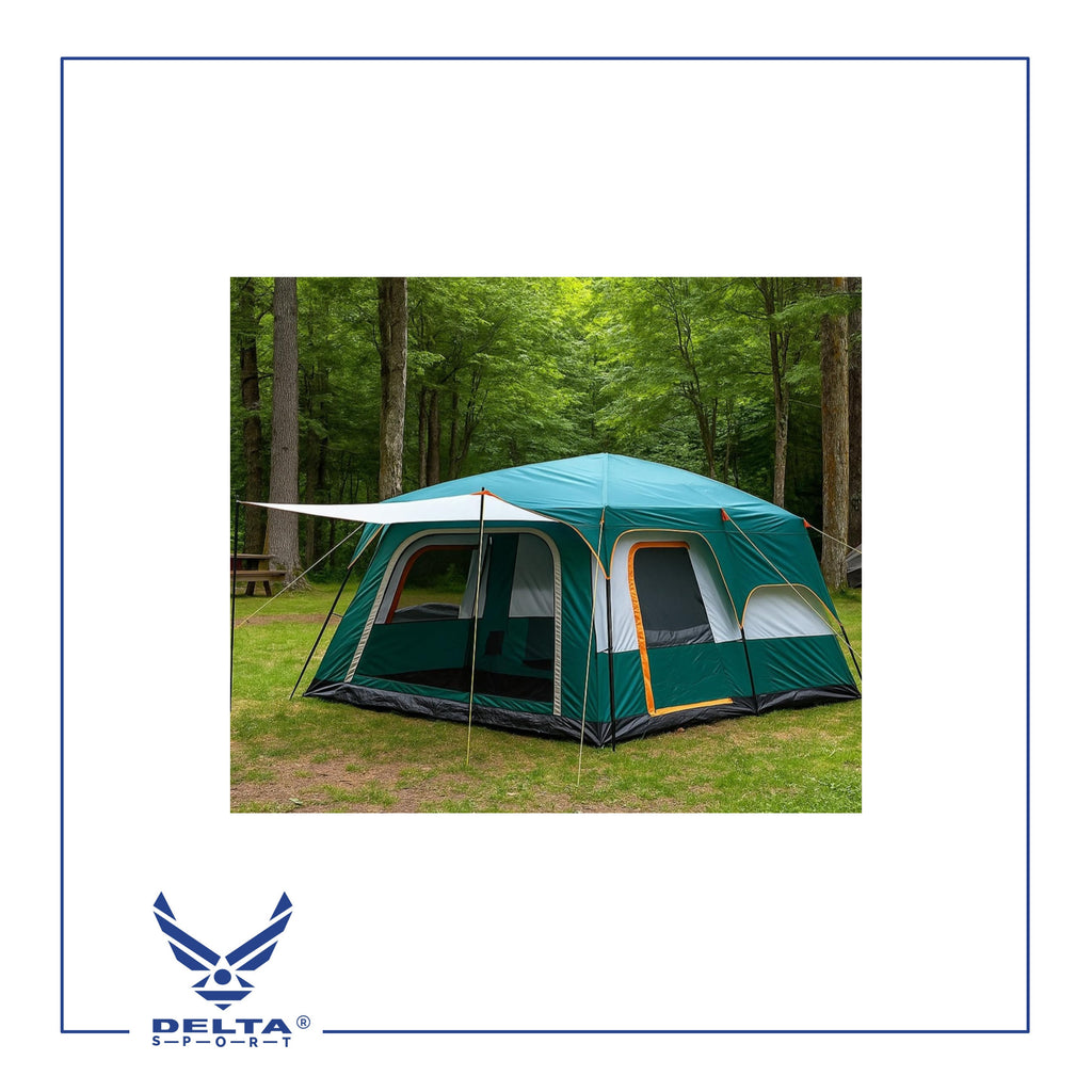 🔹Outdoor Waterproof Double-Layer Family Camping Tent – 2 Rooms (4–6 Persons) | Model A-0039