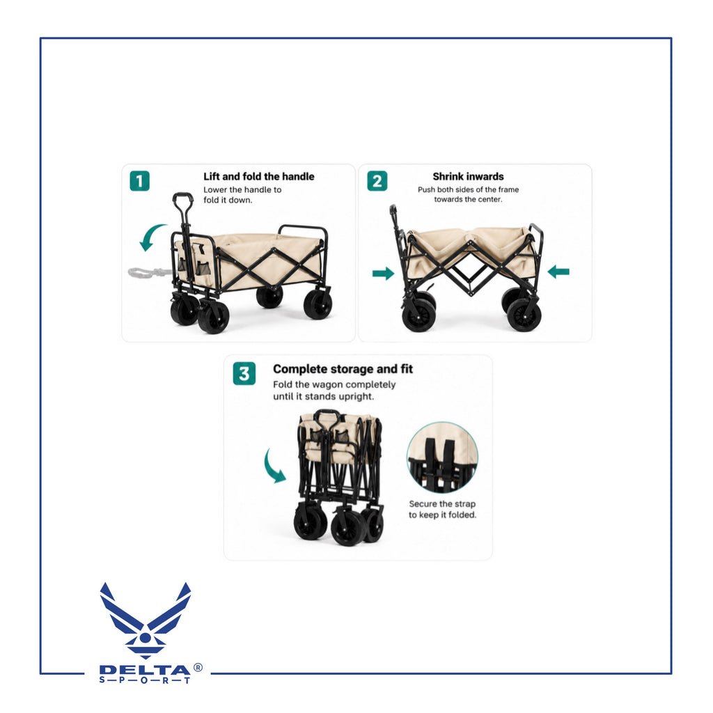 🔹DAOSHEN Heavy-Duty Foldable Wagon.