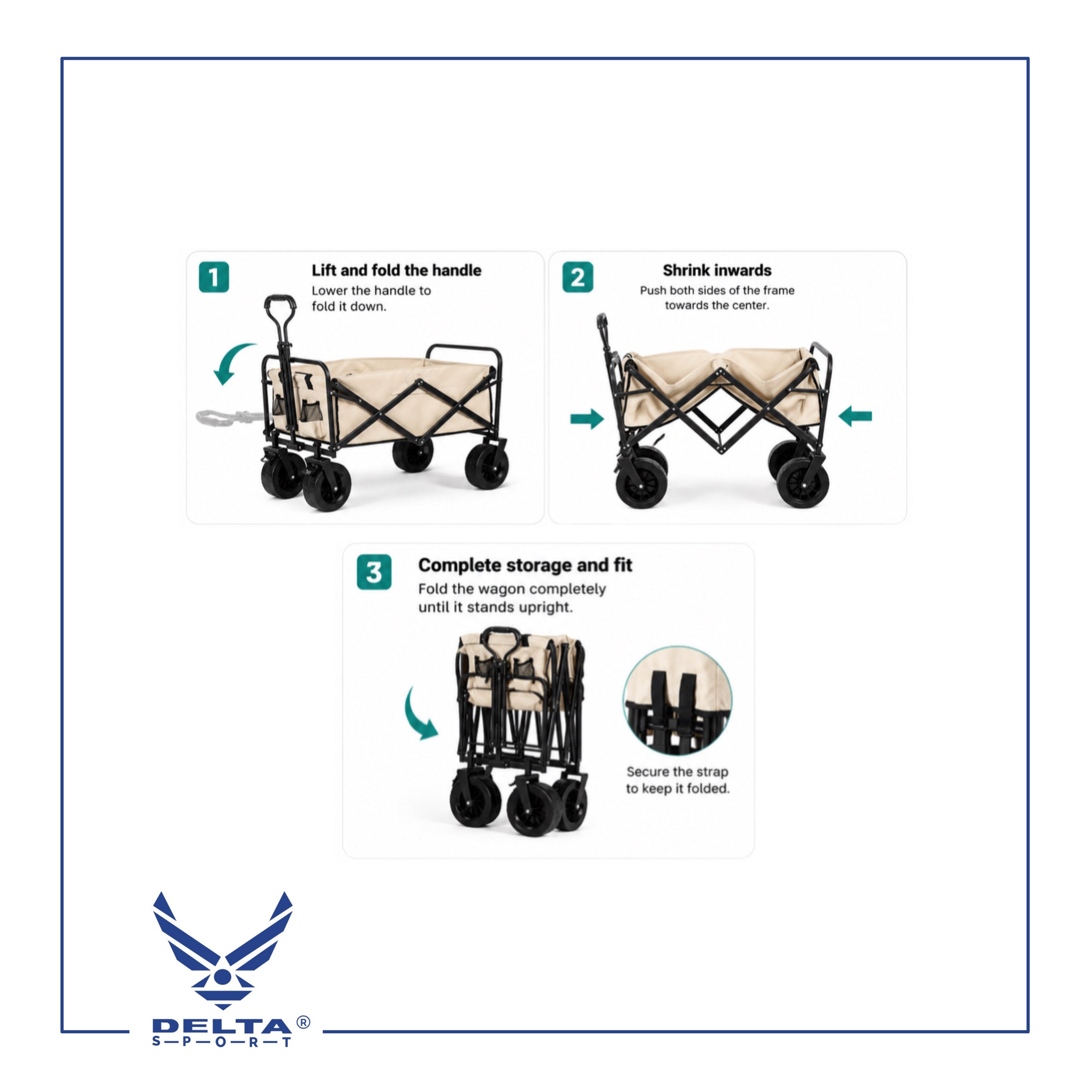 🔹DAOSHEN Heavy-Duty Foldable Wagon.
