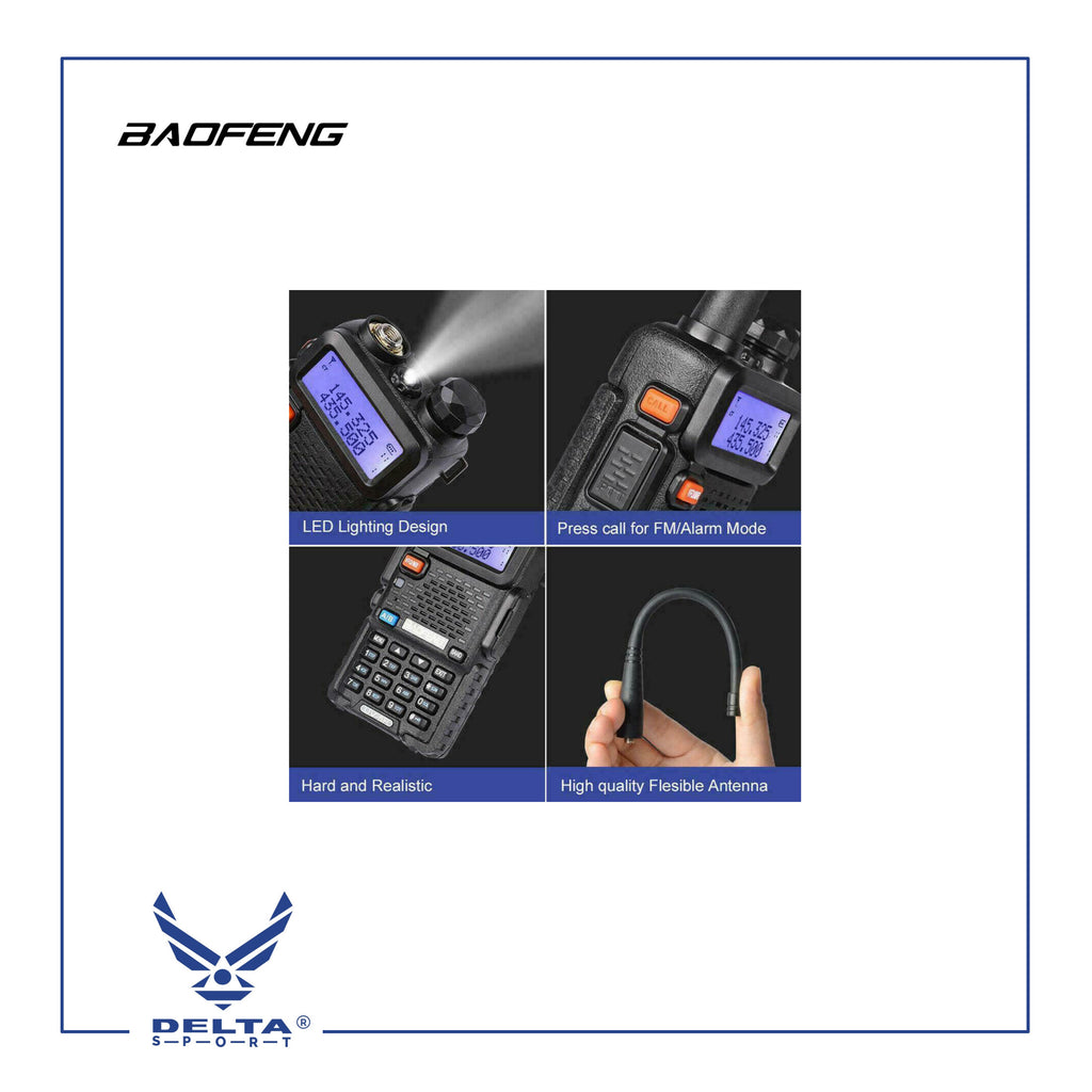 🔹BAOFENG UV-5R (BF113) 8W VHF UHF Dual-Band Walkie Talkies.