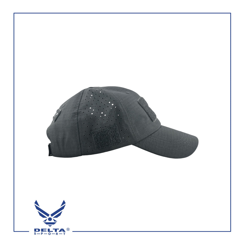 🔹Delta breathable laser cut cap.