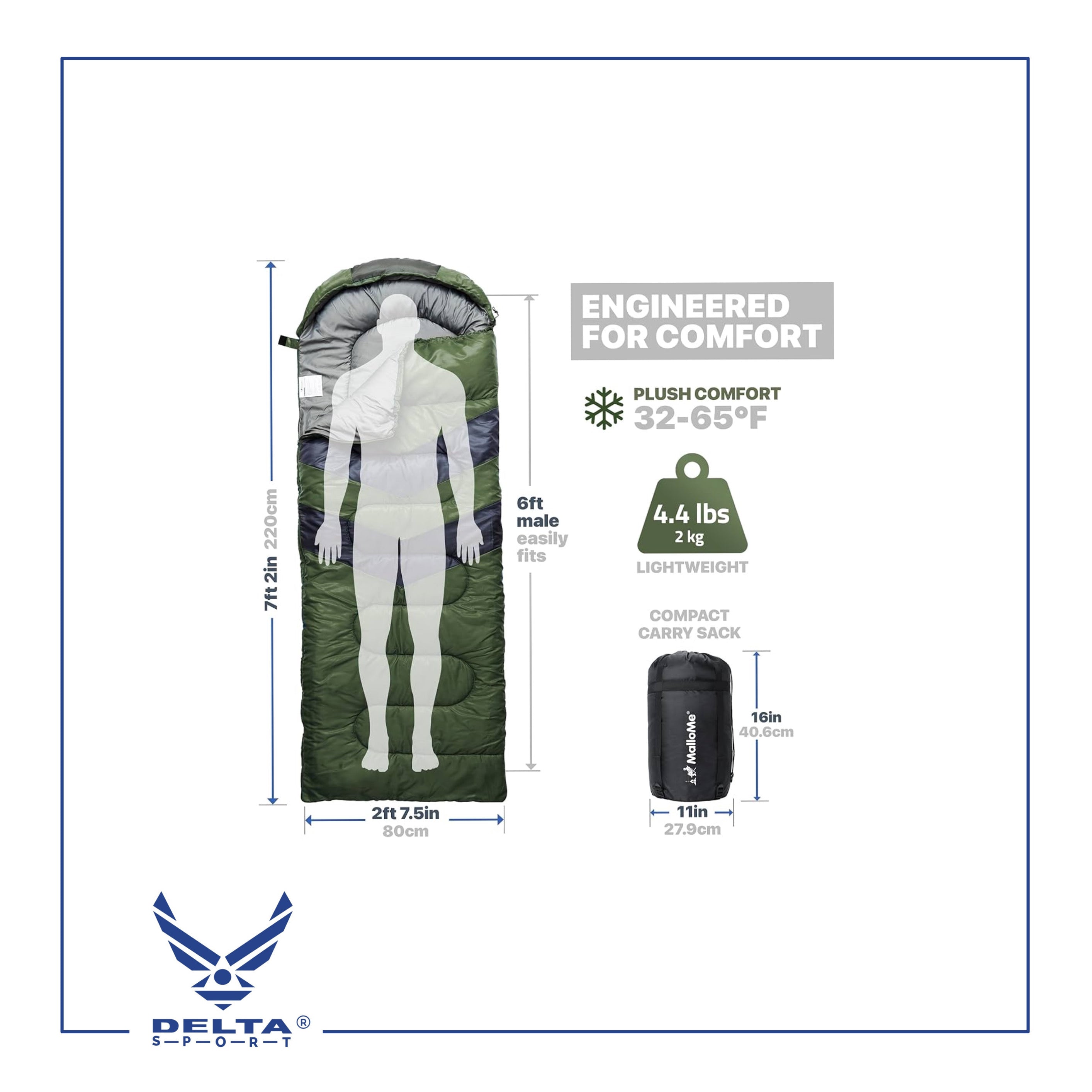 🔹MalloMe Sleeping Bags for Adults Cold Weather & Warm.
