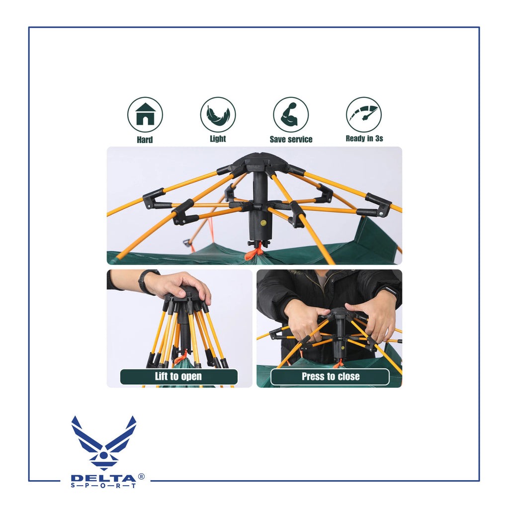 🔹Double-layer Fully Automatic Tent for 2 to 3 Persons.