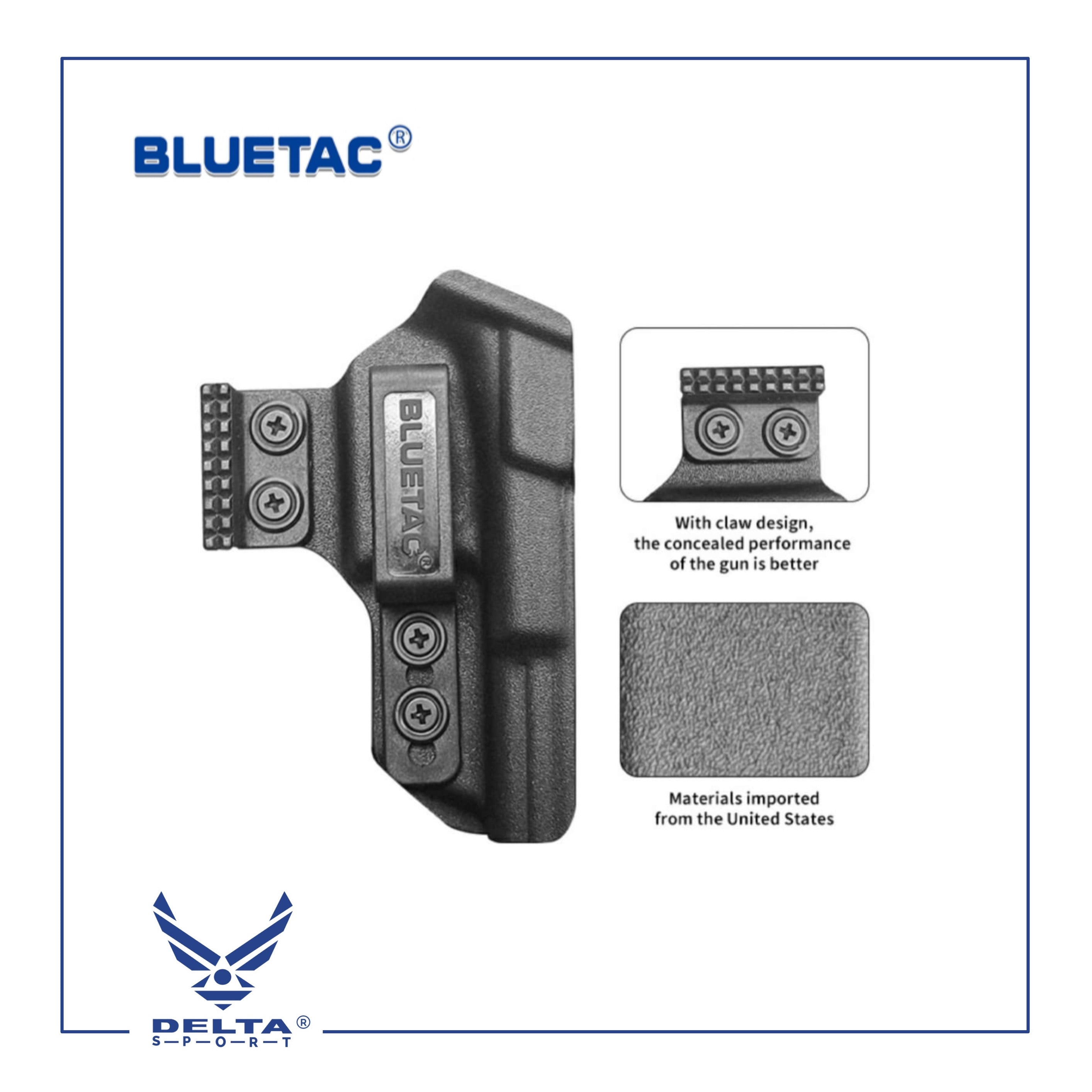 🔹Bluetac ® KYDEX IWB Gun HOLSTER HALF.