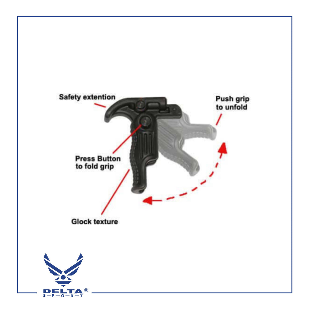 🔹Tactical Folding Foregrip for Handguns & Rifles.