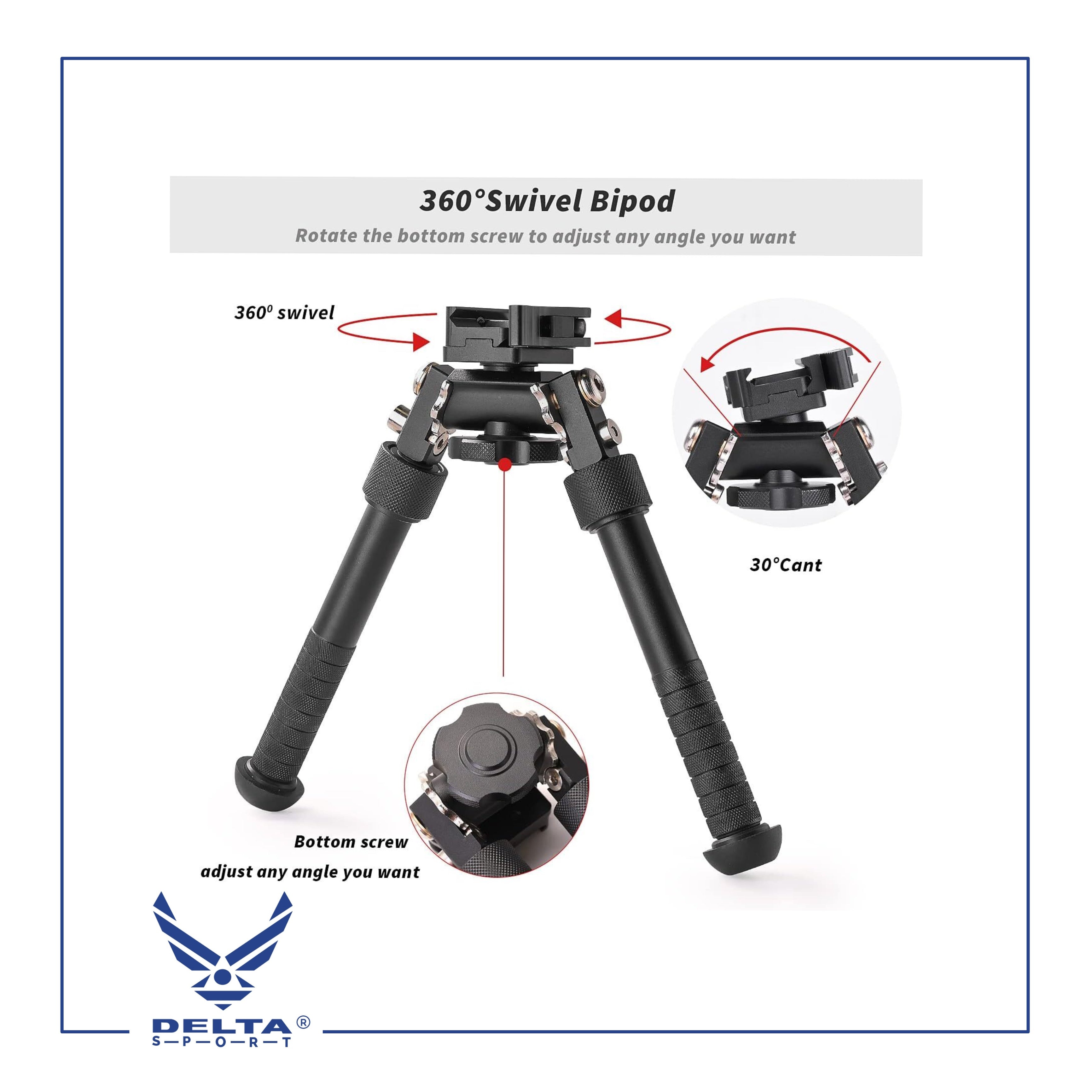 🔹Adjustable Tactical Bipod Picatinny Rail.