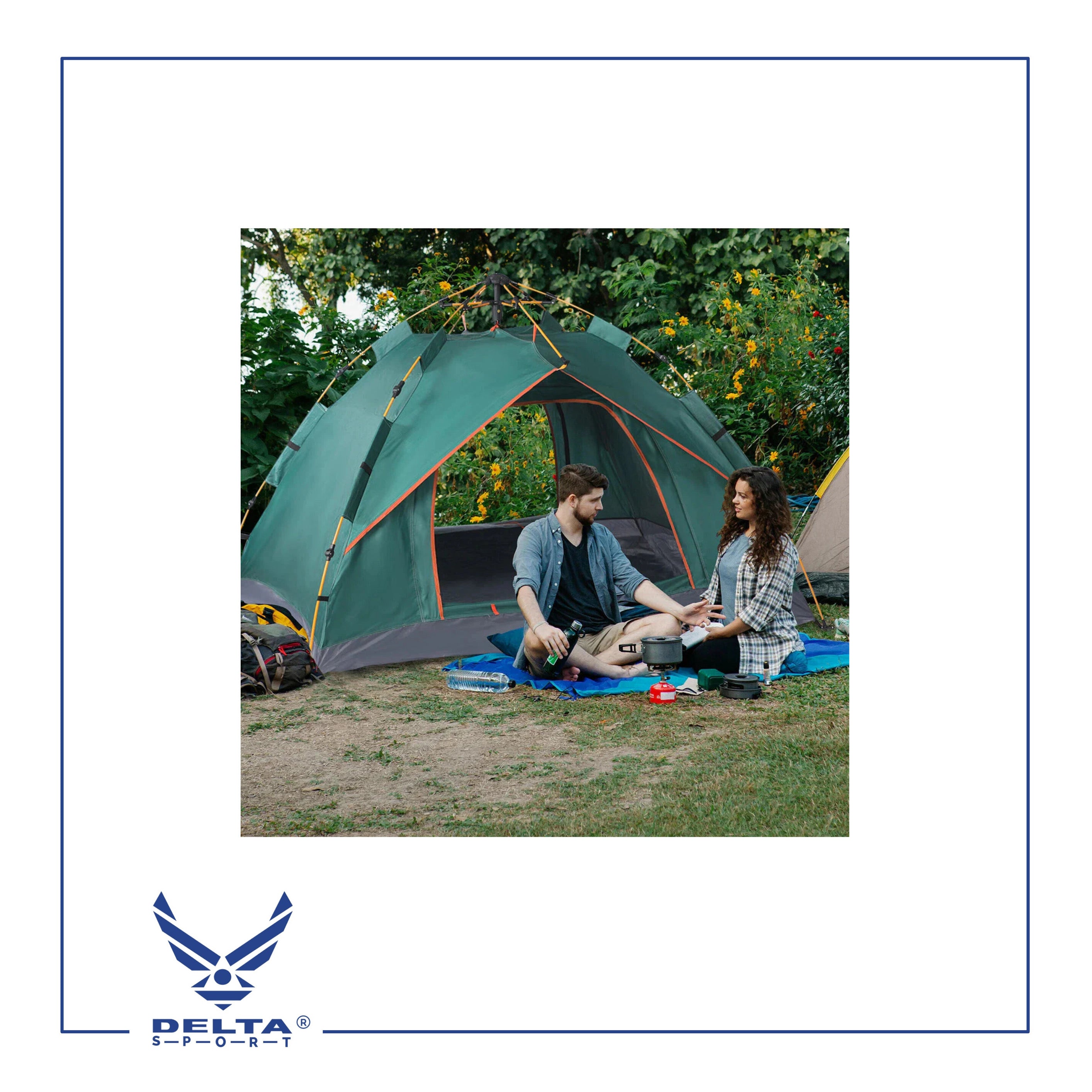 🔹Double-layer Fully Automatic Tent for 2 to 3 Persons.