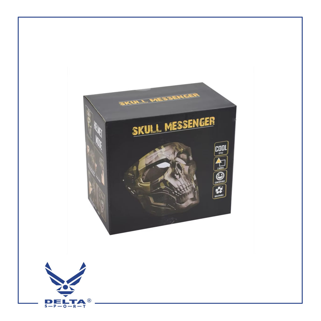 🔹Skull Messenger Airsoft Mask with Goggles Full Face.