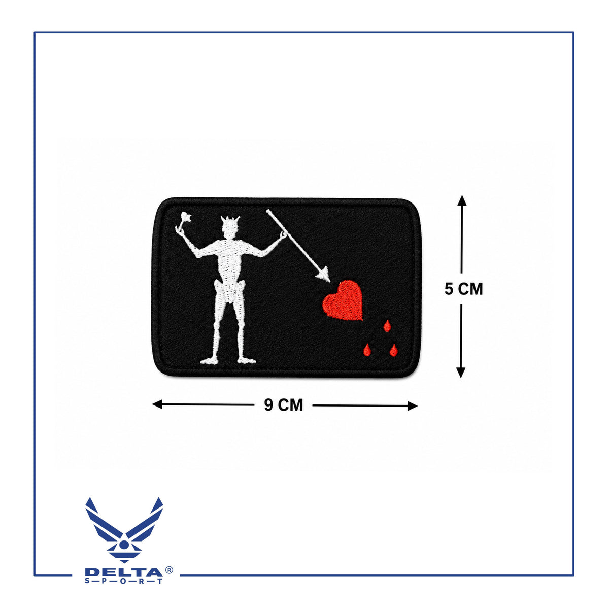 🔹Blackbeard Pirate Flag Velcro Patch – 9 × 5 CM.