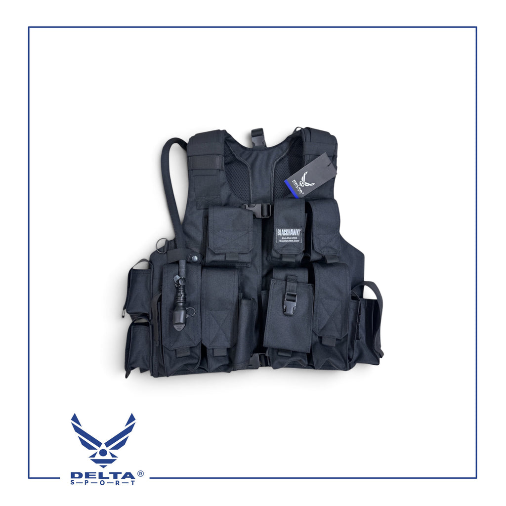 🔹BLACKHAWK!® Tactical Load-Bearing Vest with 3L Hydration System.