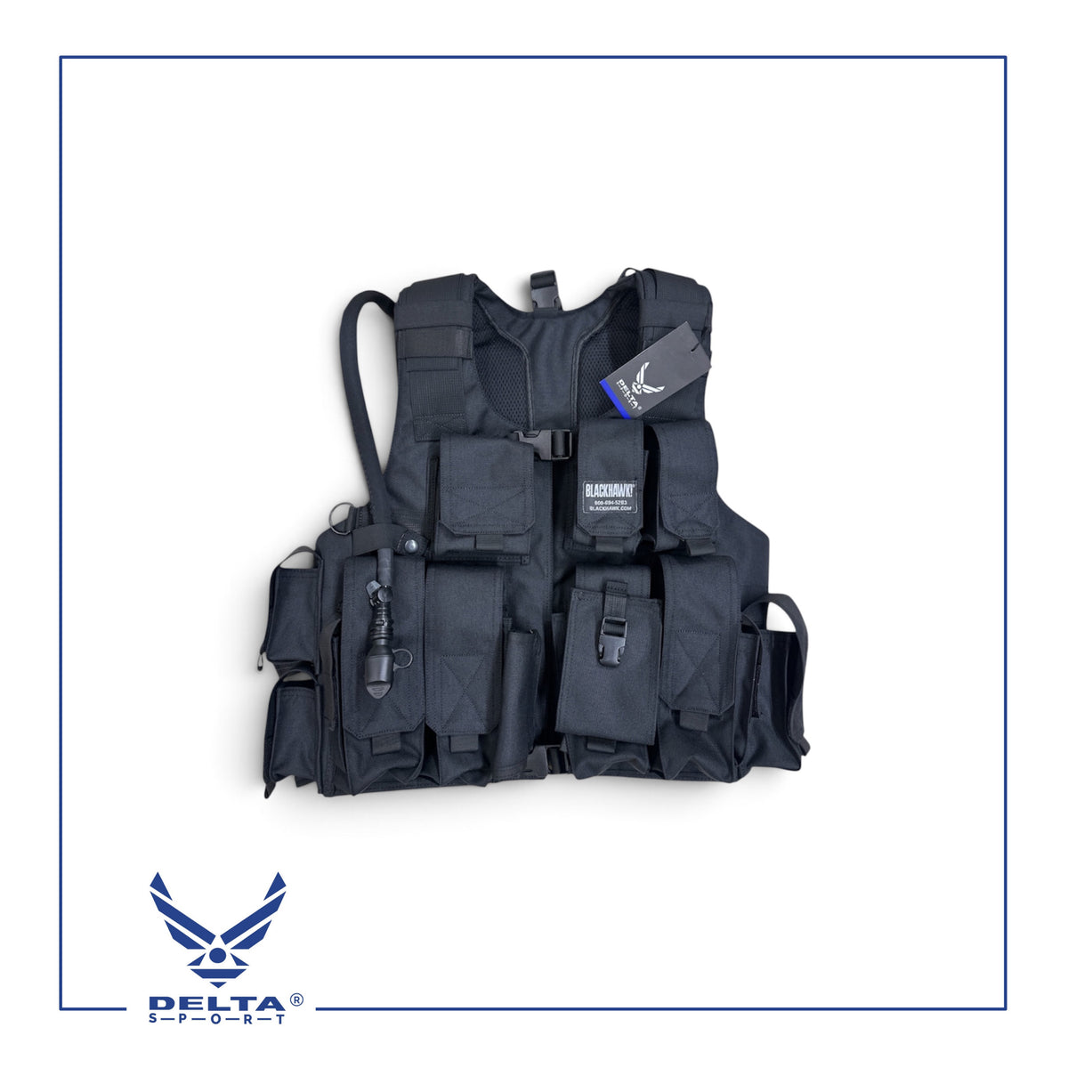 🔹BLACKHAWK!® Tactical Load-Bearing Vest with 3L Hydration System.