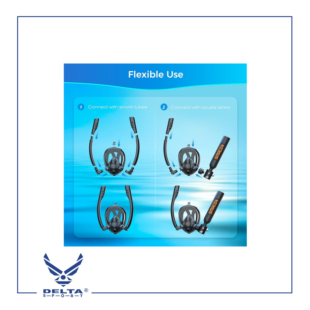 🔹SMACO DIVE -Scuba Tank with Scuba Mask, Can Provide about 6 Minutes of Underwater Breathing at a Diving Depth of 30 Feet, 0.5L.