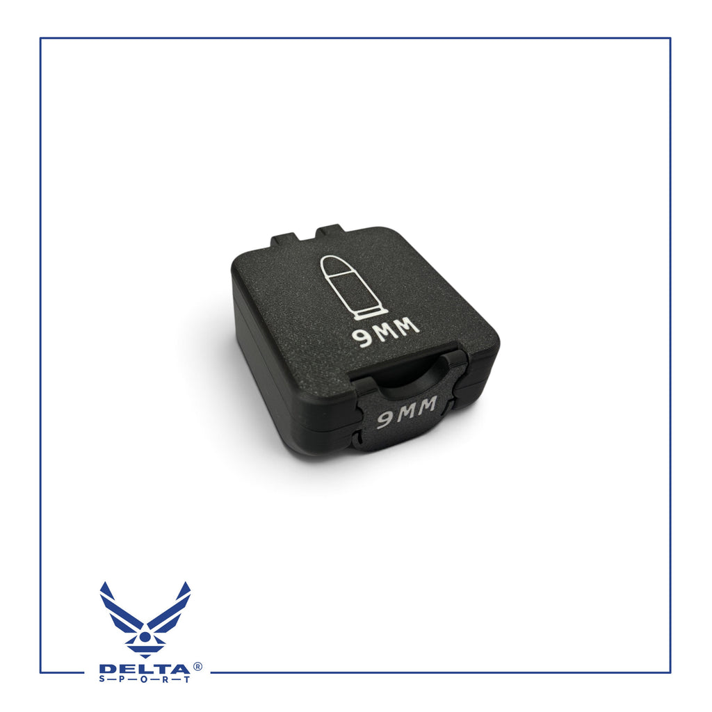 🔹DELTASPORT® 9MM Ammo Storage Case – 25 Rounds.