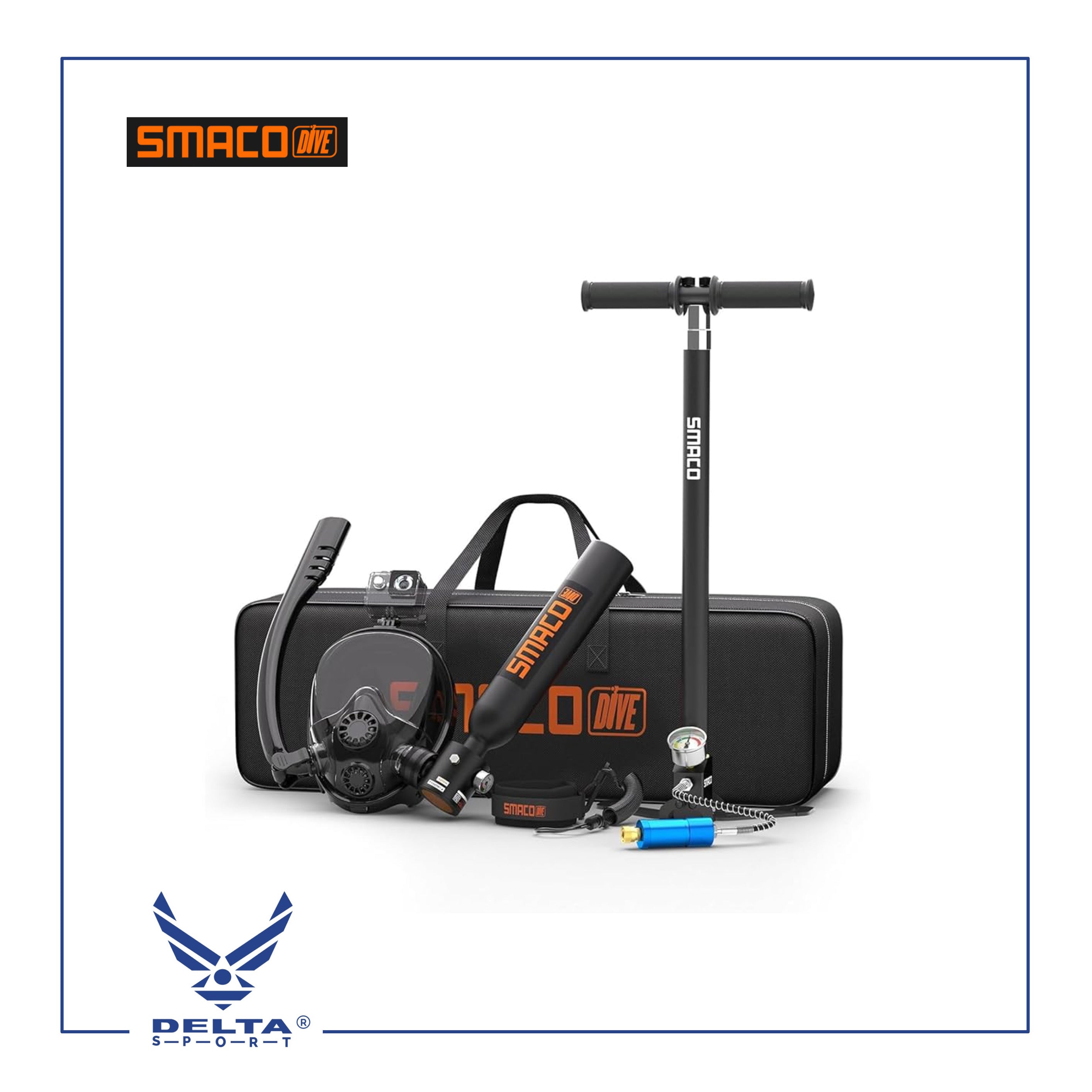 🔹SMACO DIVE -Scuba Tank with Scuba Mask, Can Provide about 6 Minutes of Underwater Breathing at a Diving Depth of 30 Feet, 0.5L.