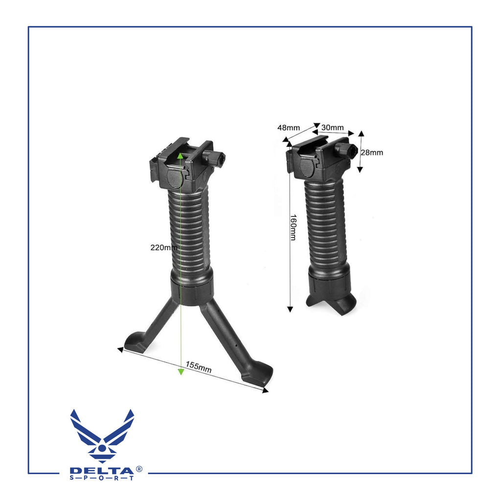 🔹Tactical Retractable Bipod Grip.