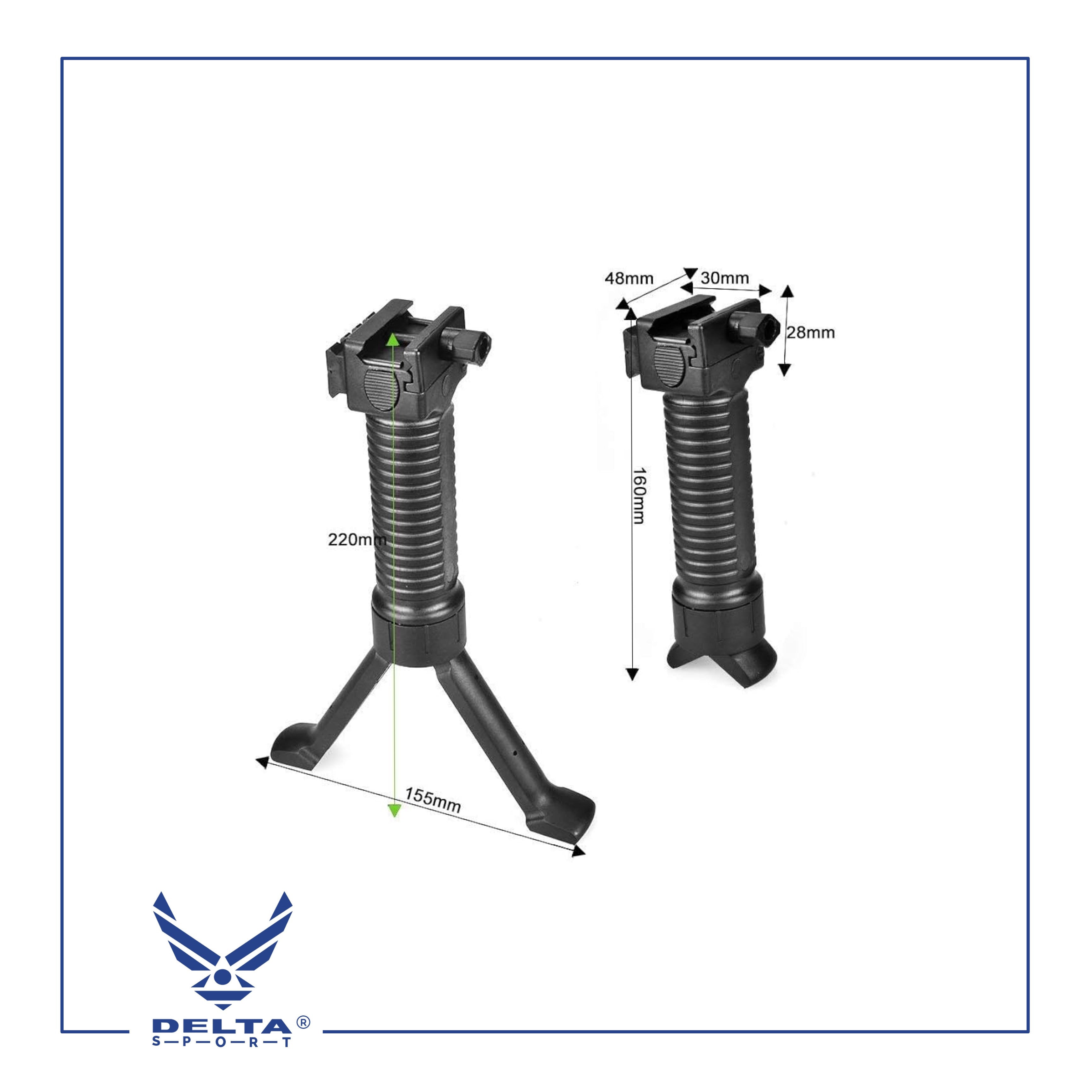🔹Tactical Retractable Bipod Grip.